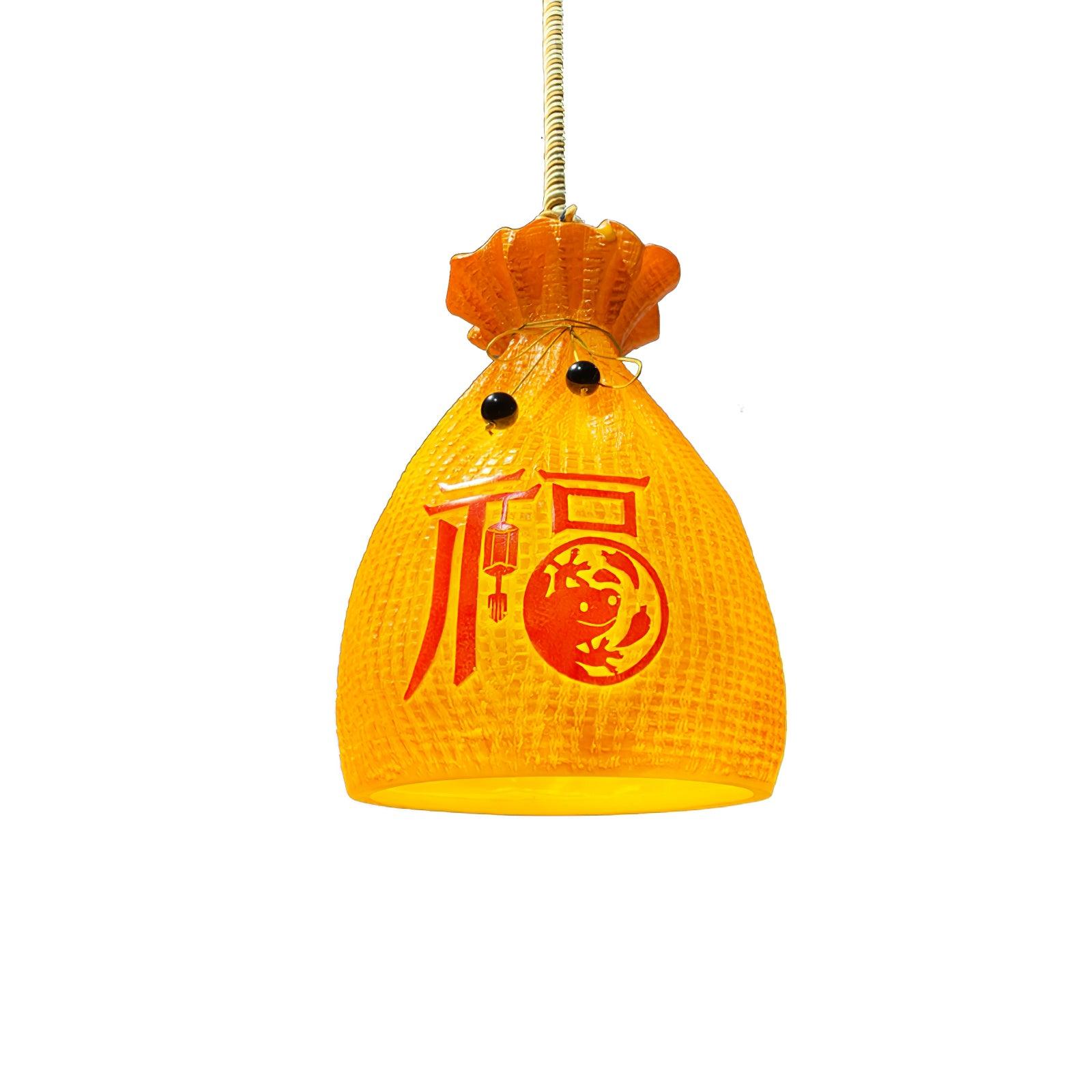 Prosperity Pouch Resin Pendant Lamp