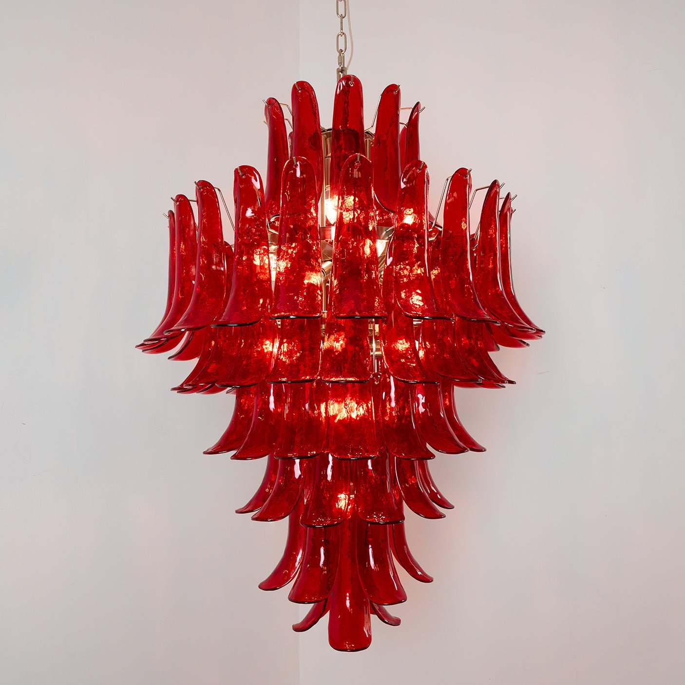 Murano Crimson Cascade Chandelier