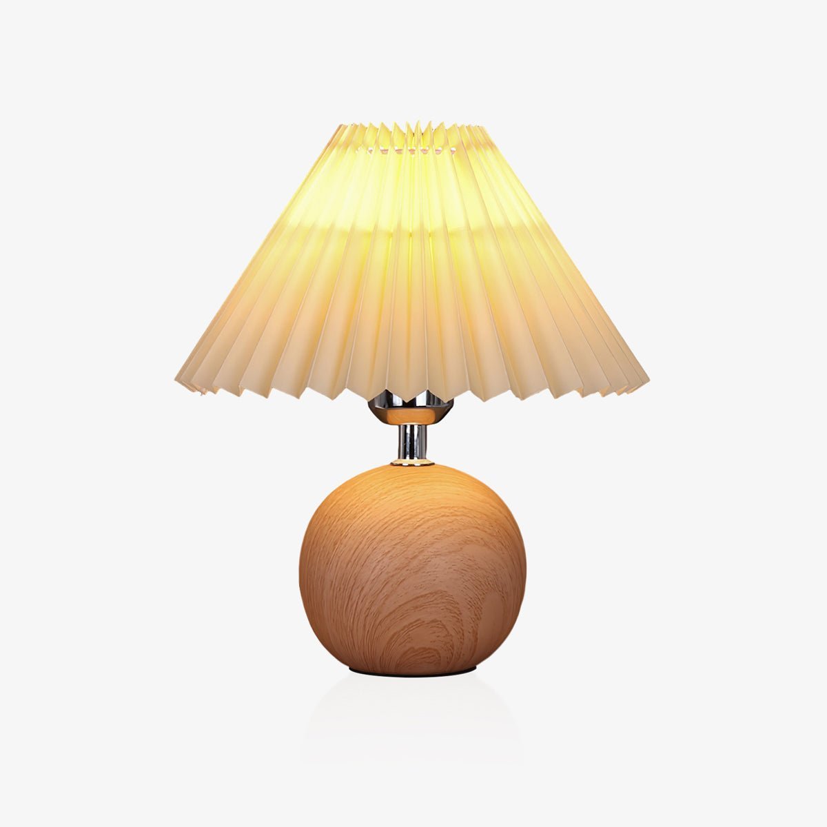 Wooden Pleated Table Lamp