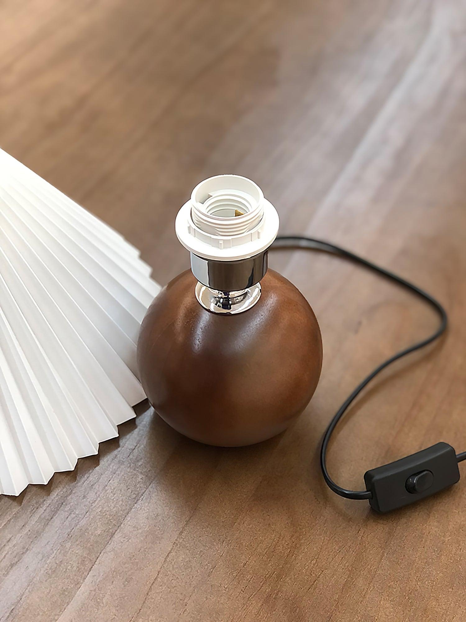 Wooden Pleated Table Lamp