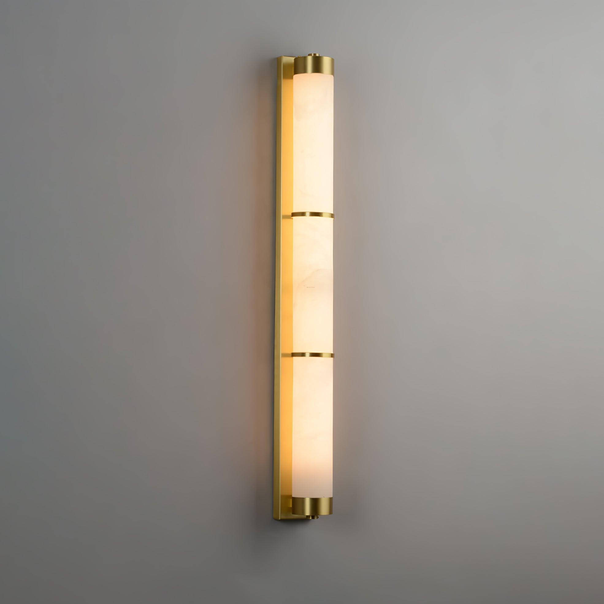 Cylindra Alabaster Brass Wall Light