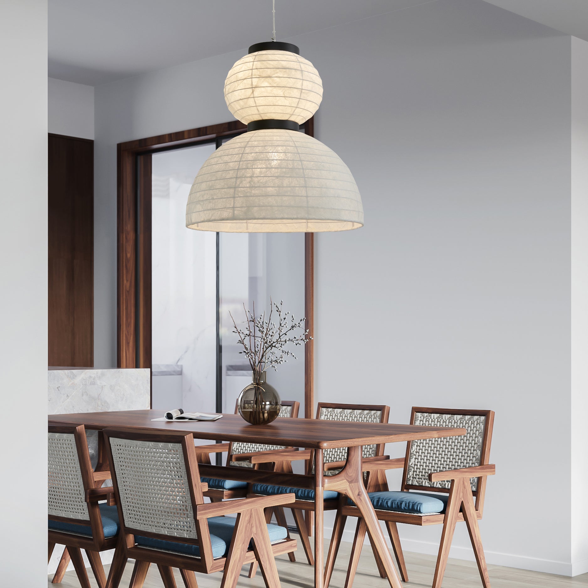 Modern Silk Pendant Light