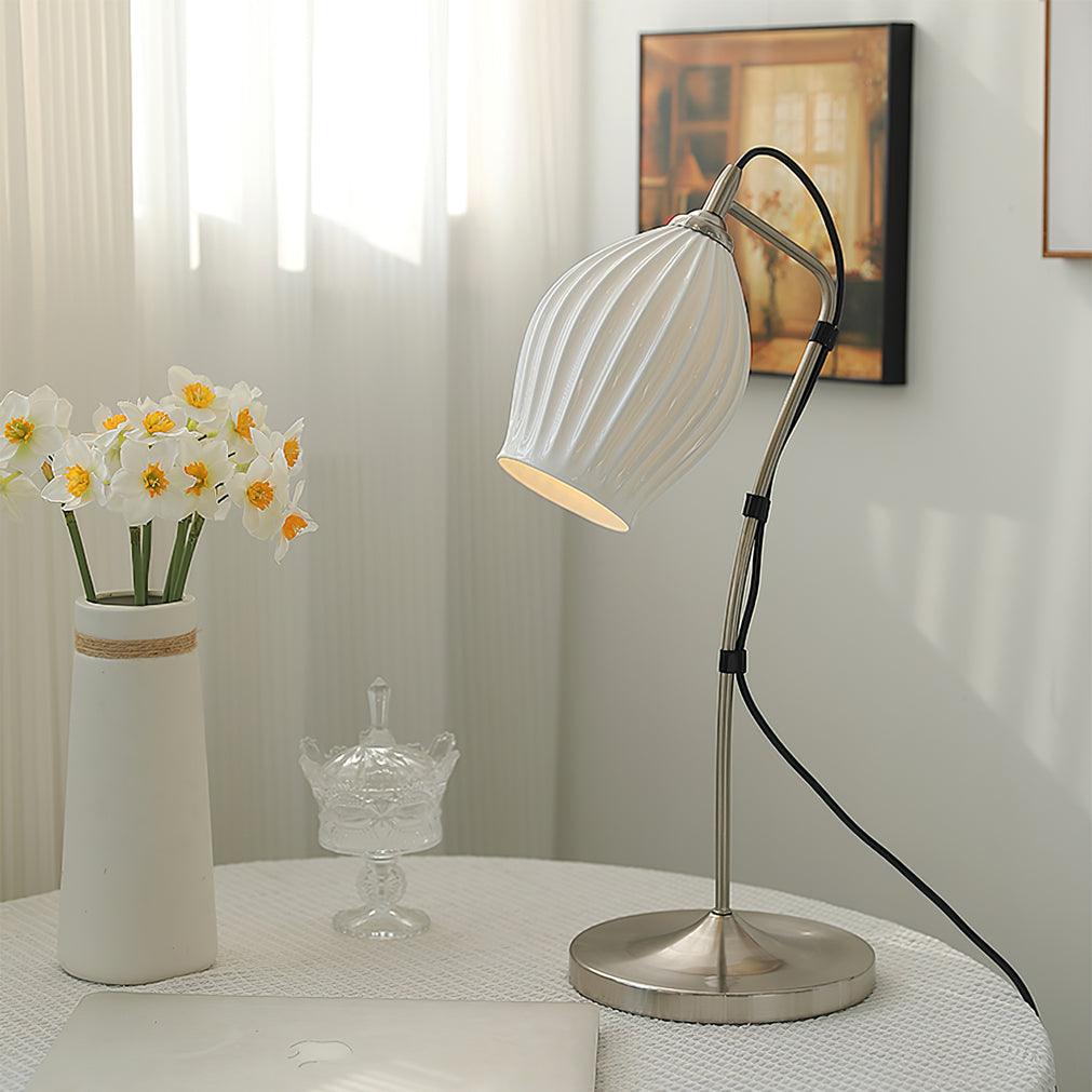 Ceramic Ribbed Table Lamp