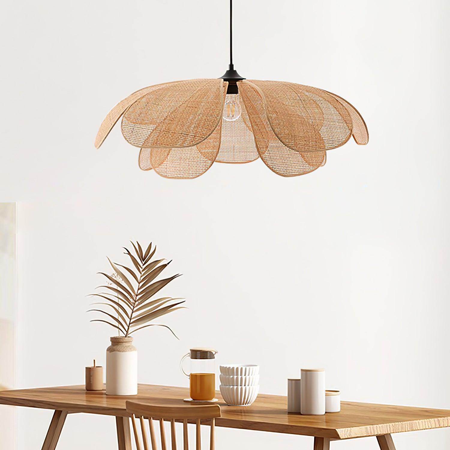 Rattan Petal Pendant Lamp