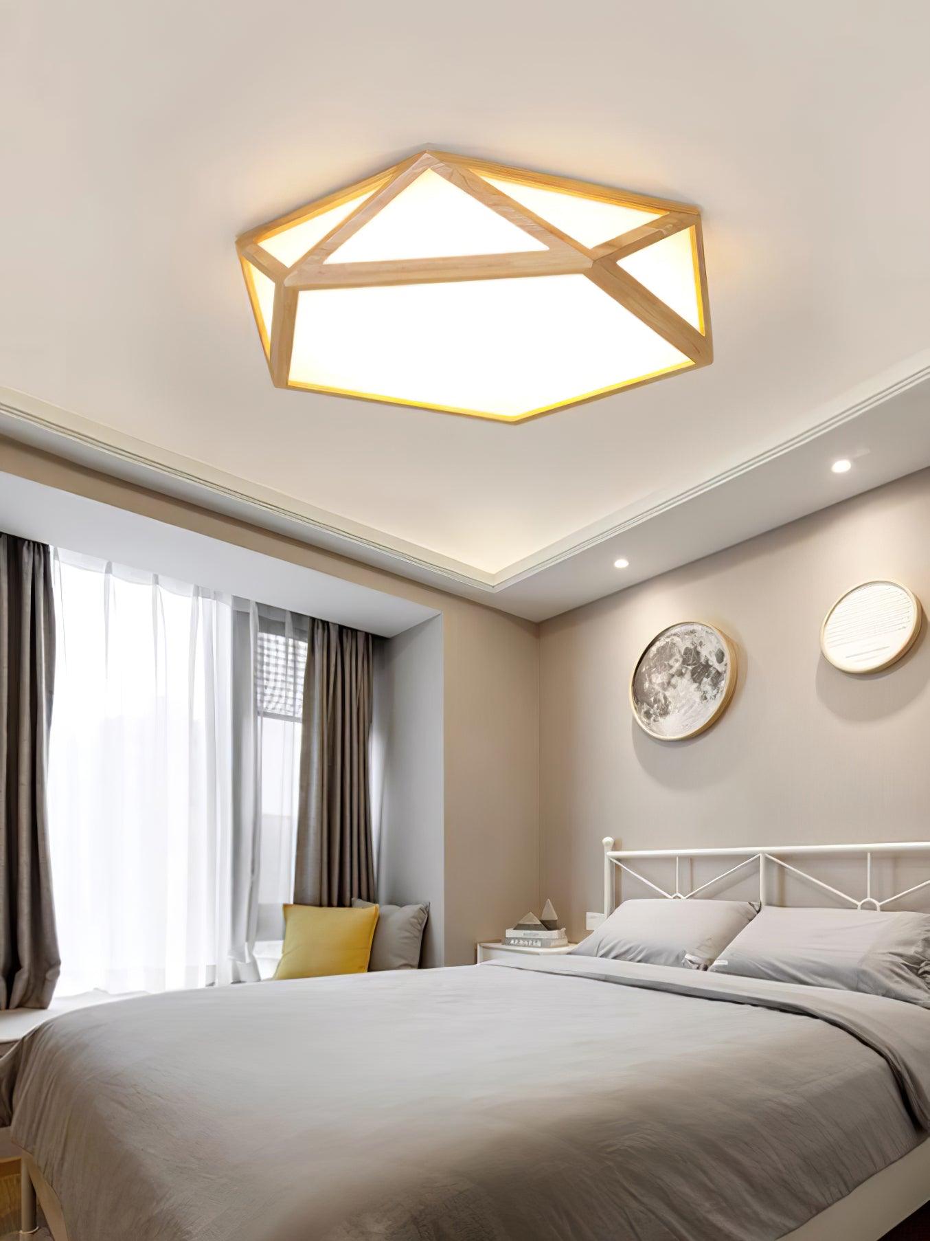 Diamond Wooden Ceiling Lamp