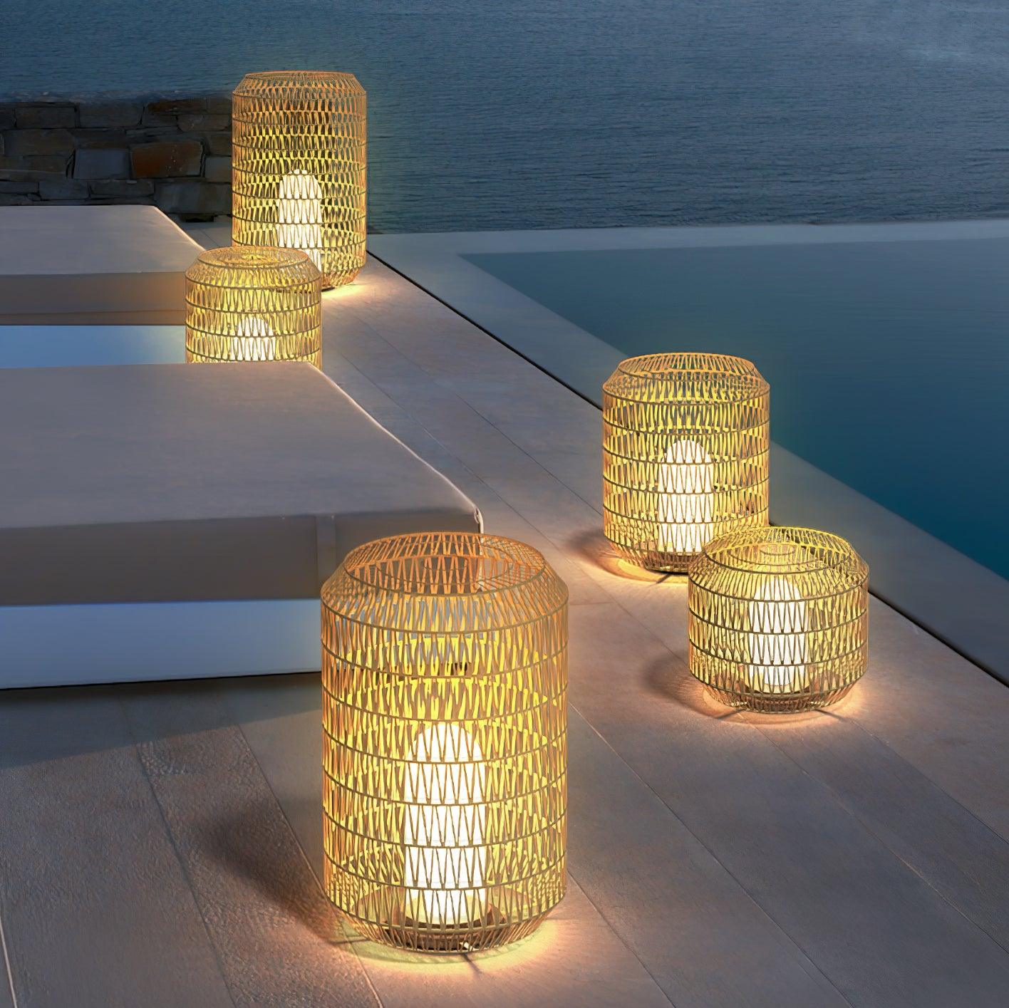 Woven Rattan Outdoor Lamp