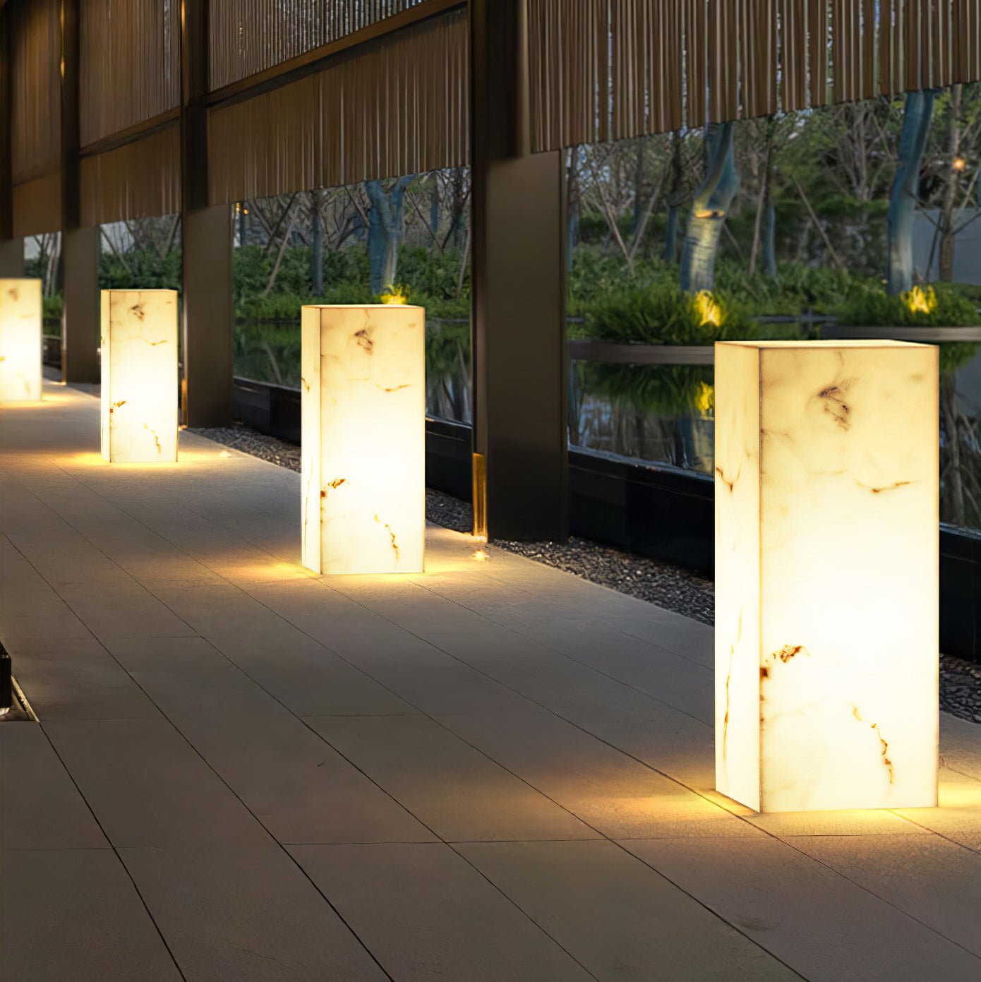 Imitation Marble Cube Outdoor Light