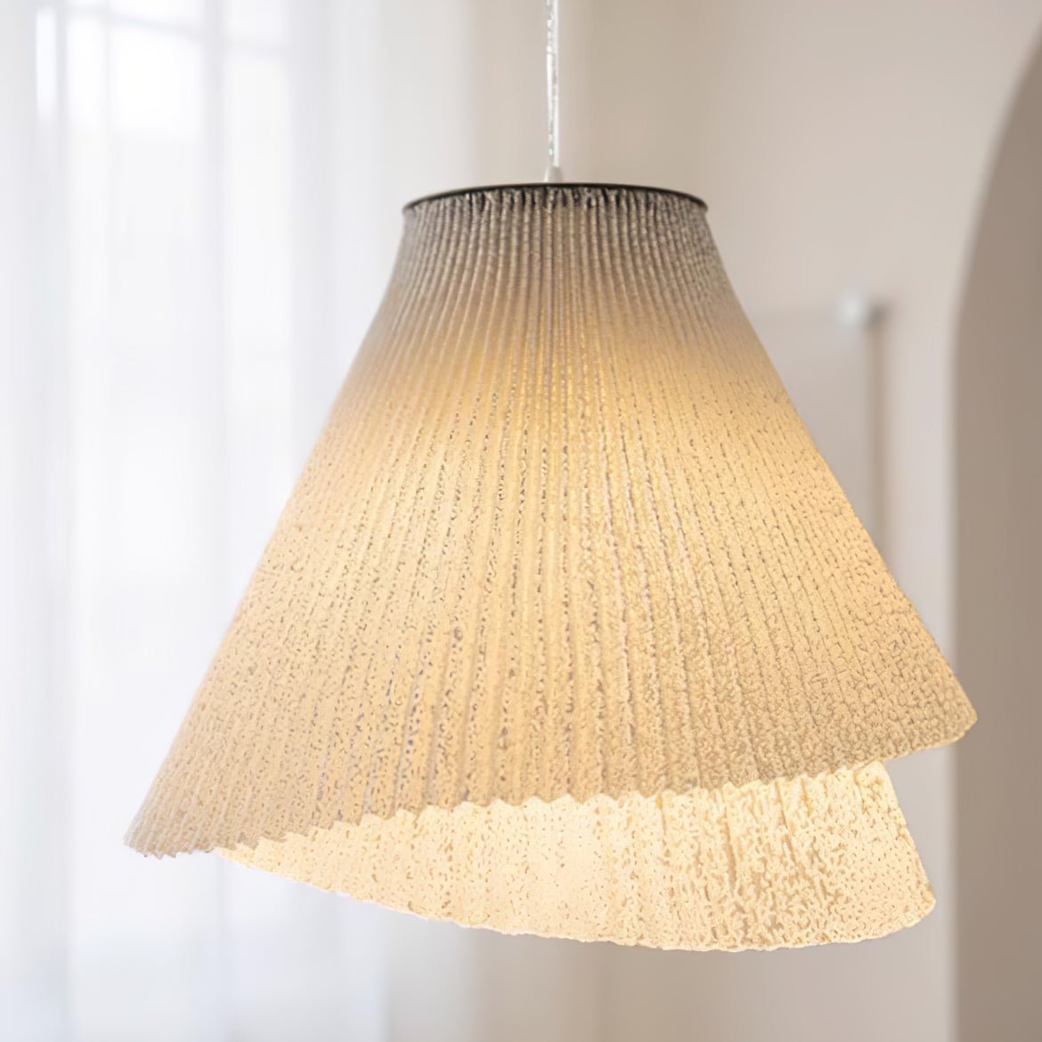 Stainless Steel Pleated Pendant Lamp