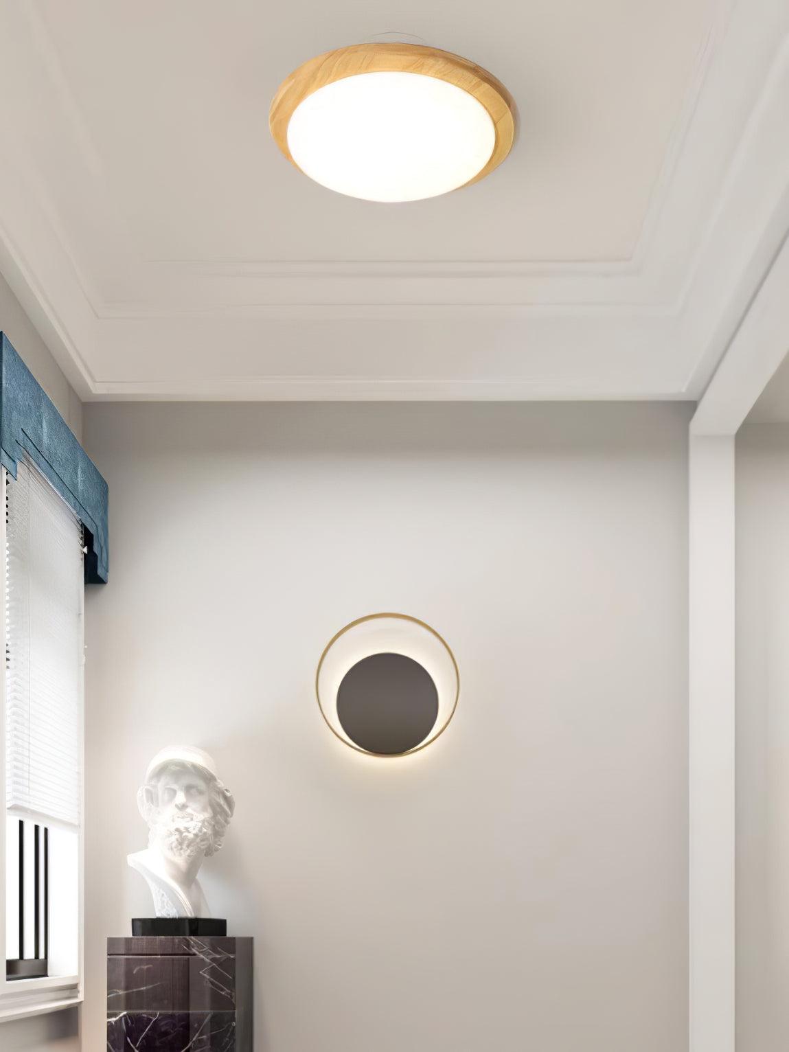 Drum Wood Ceiling Lamp