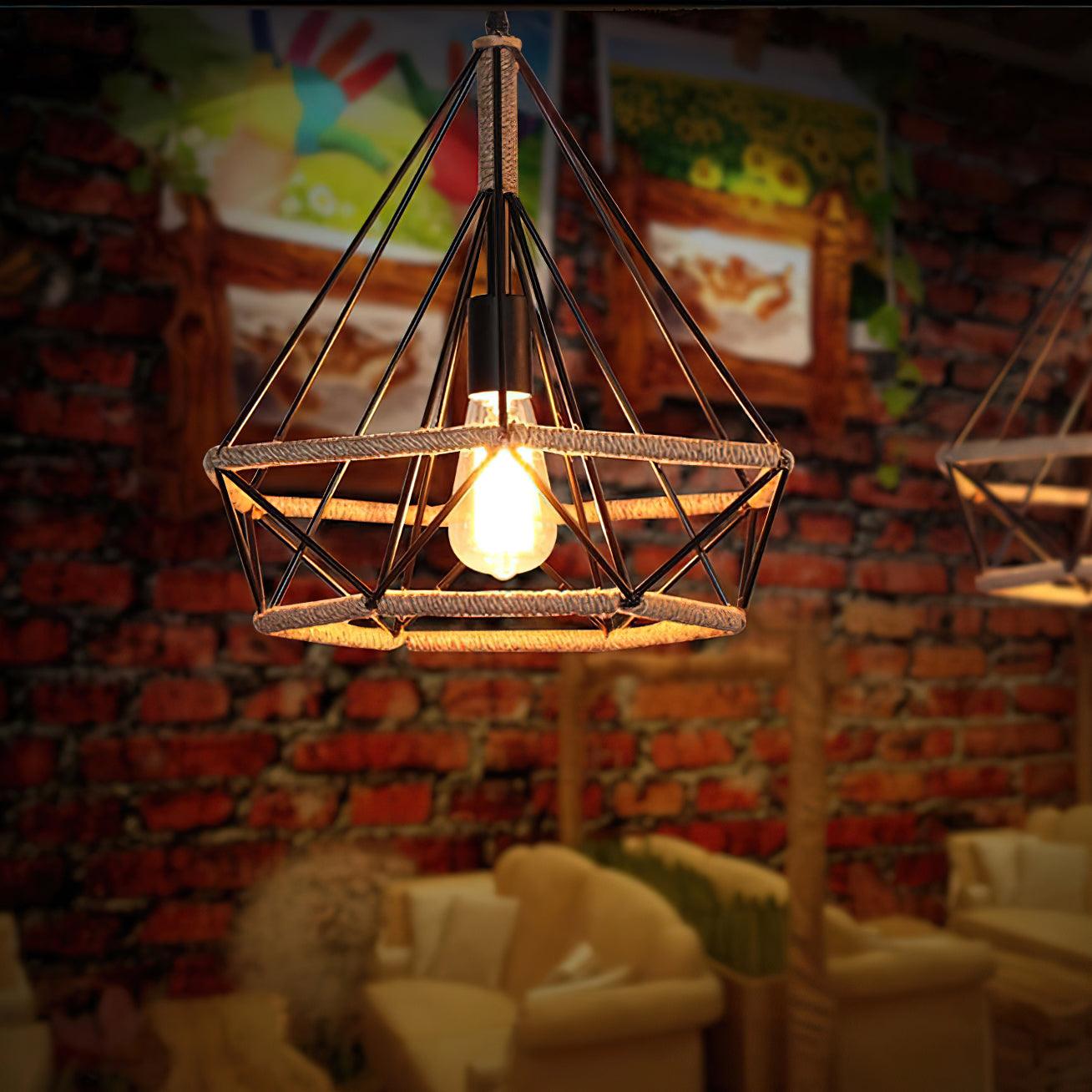 Retro Hemp Rope Interesting Pendant Light