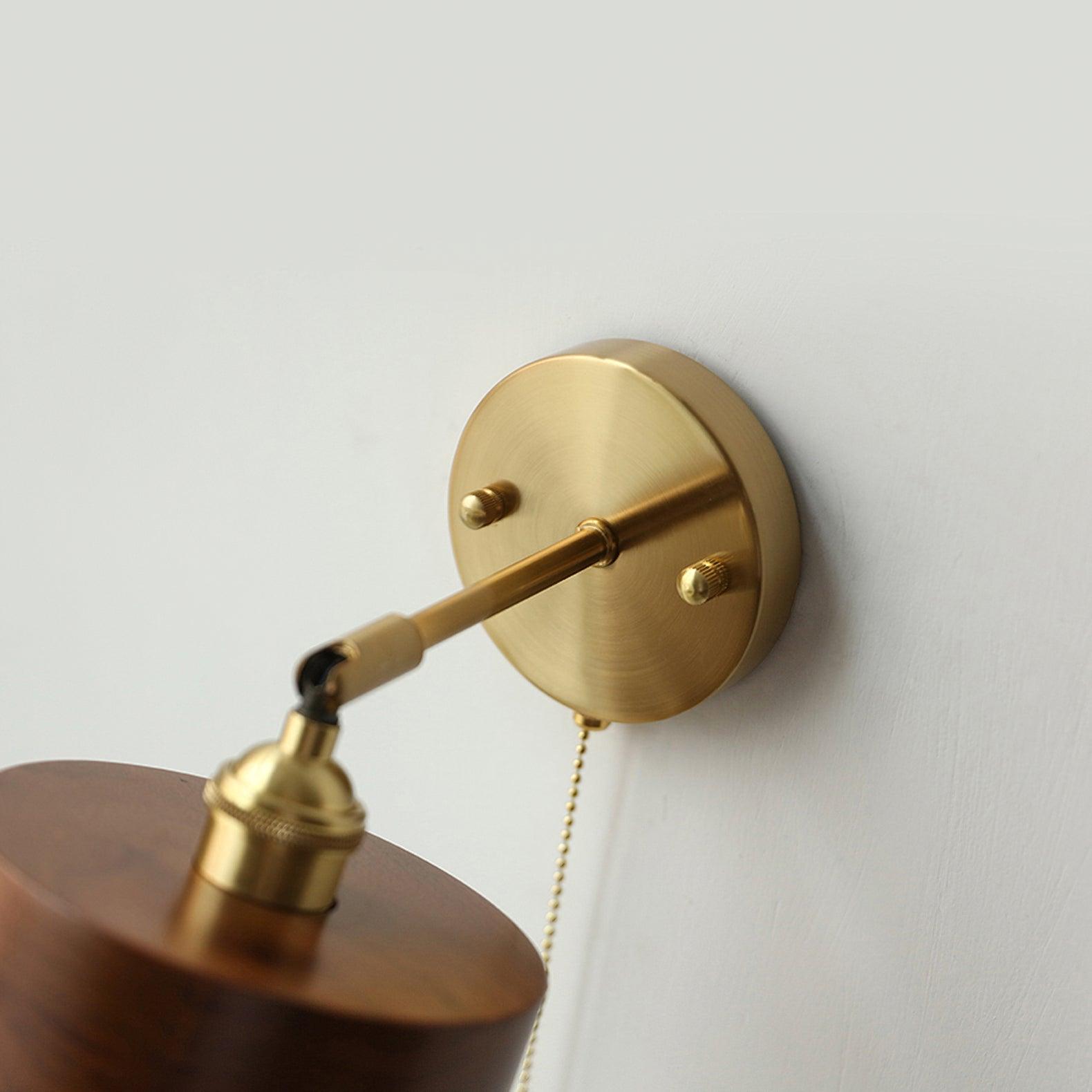 Vintage Wood Plug-in Wall Lamp