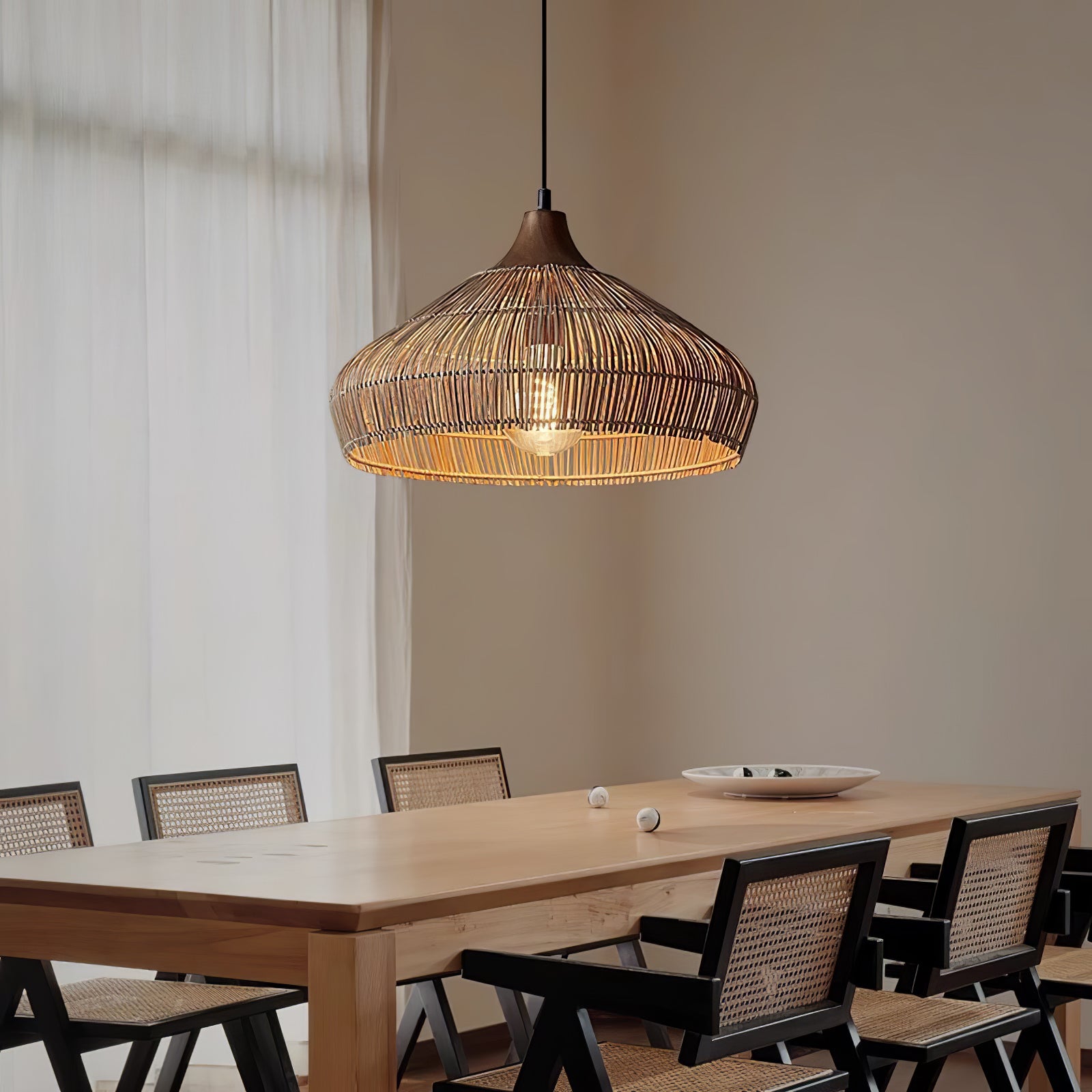 Wicker Rattan Pendant Light