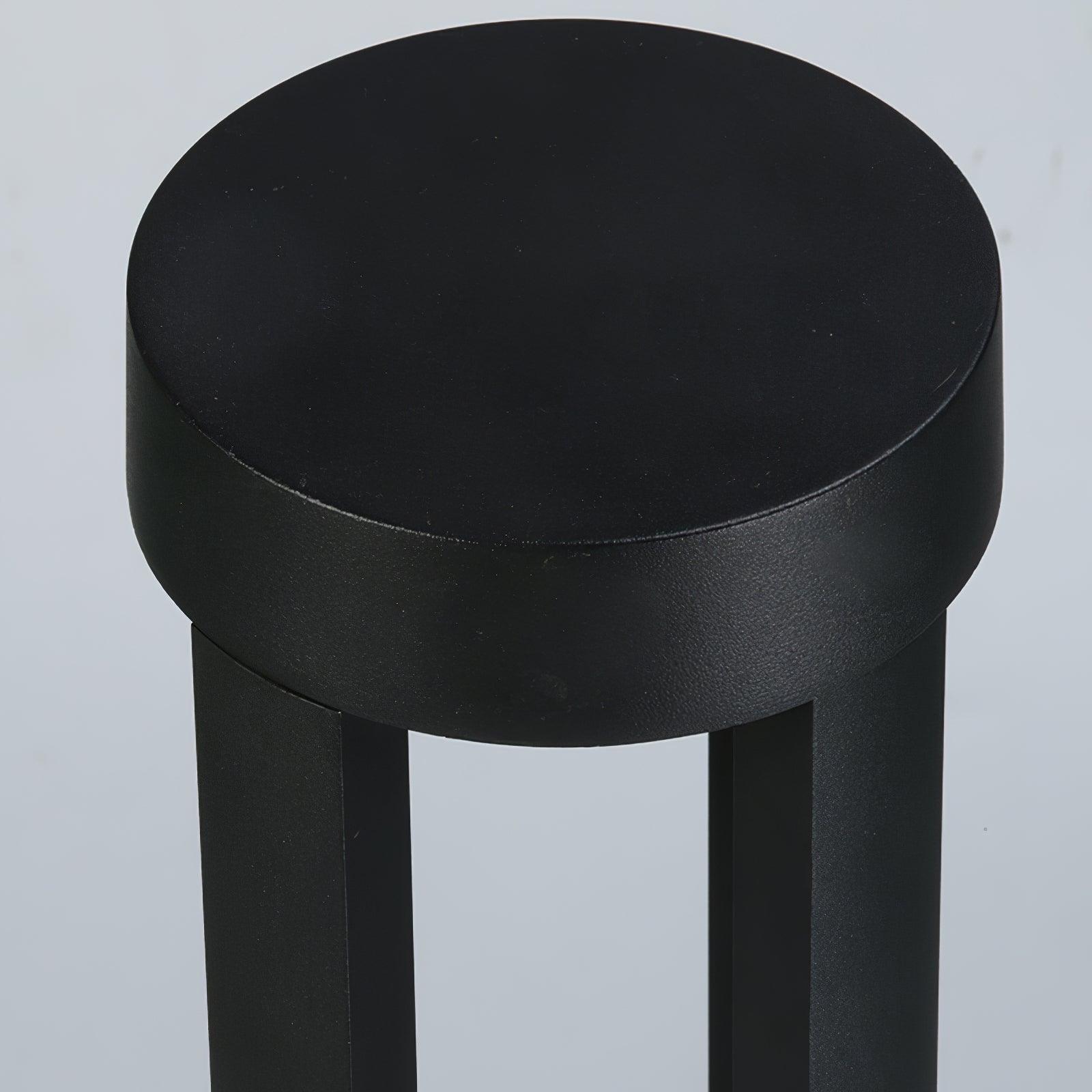 Black Cylindrical Solar Outdoor Post Light