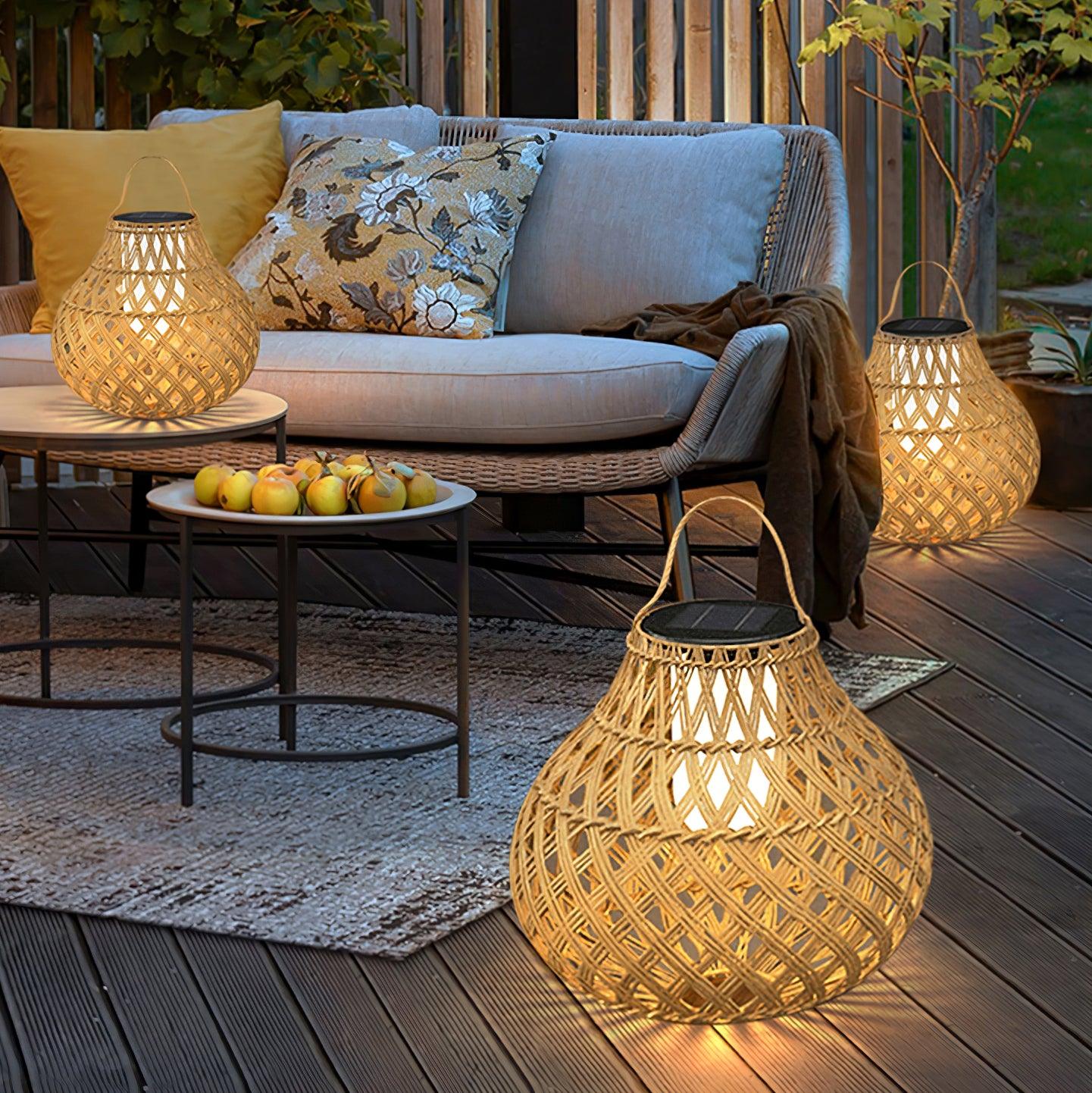 Woven Sphere Lantern Outdoor Lamp