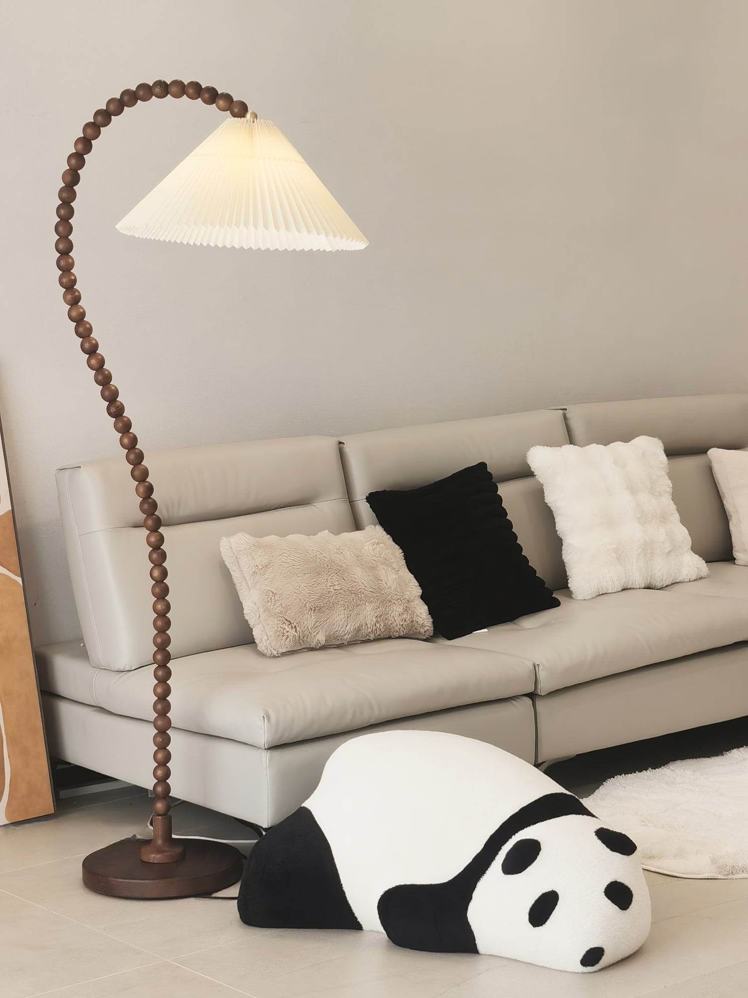 Wooden Bead Floor Lamp