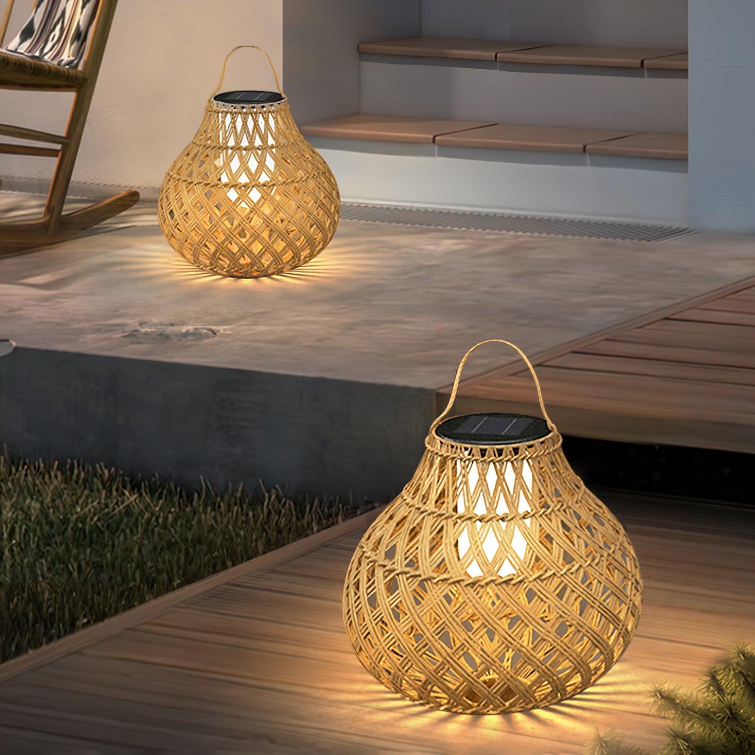 Woven Sphere Lantern Outdoor Lamp