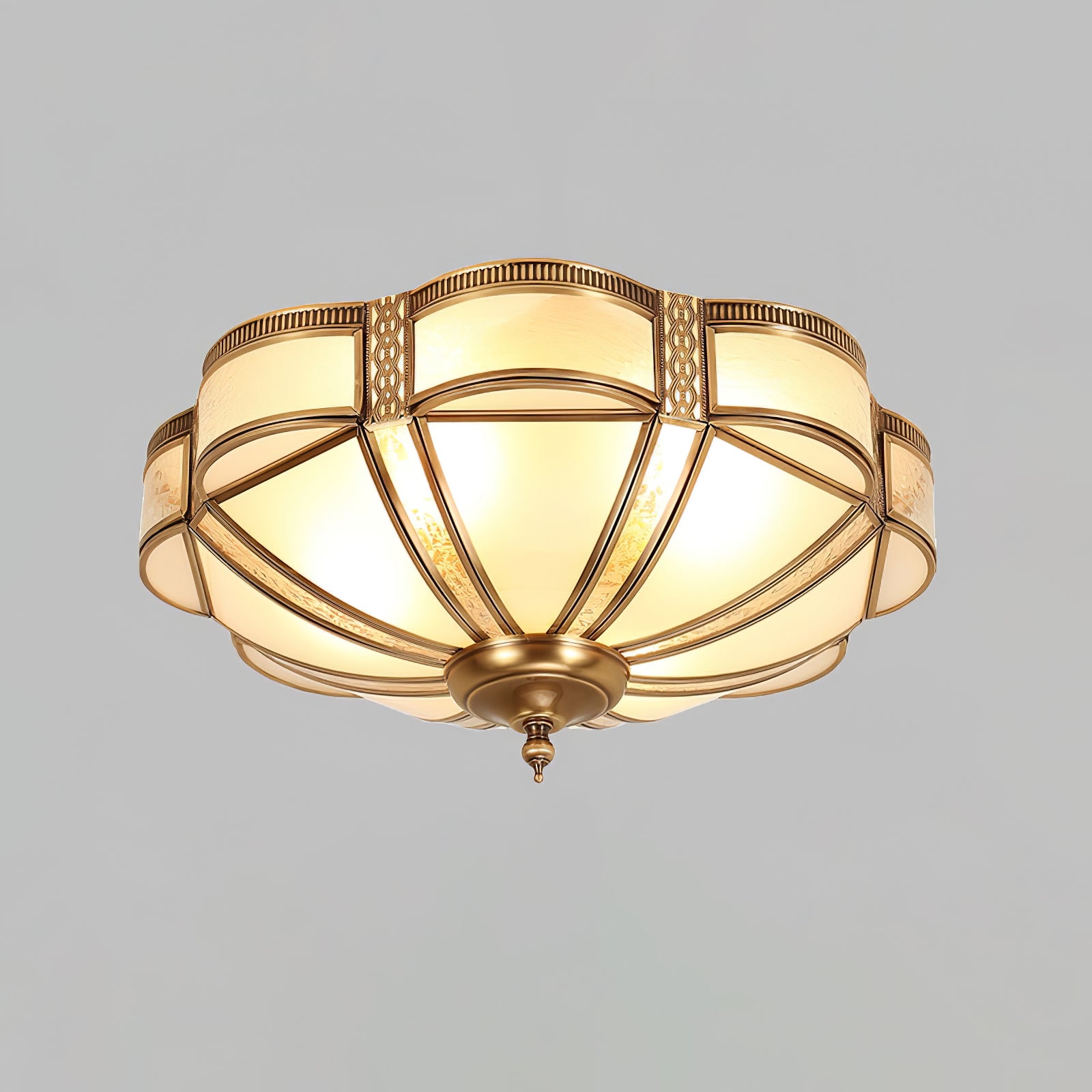 Floral Brass Ceiling Lamp