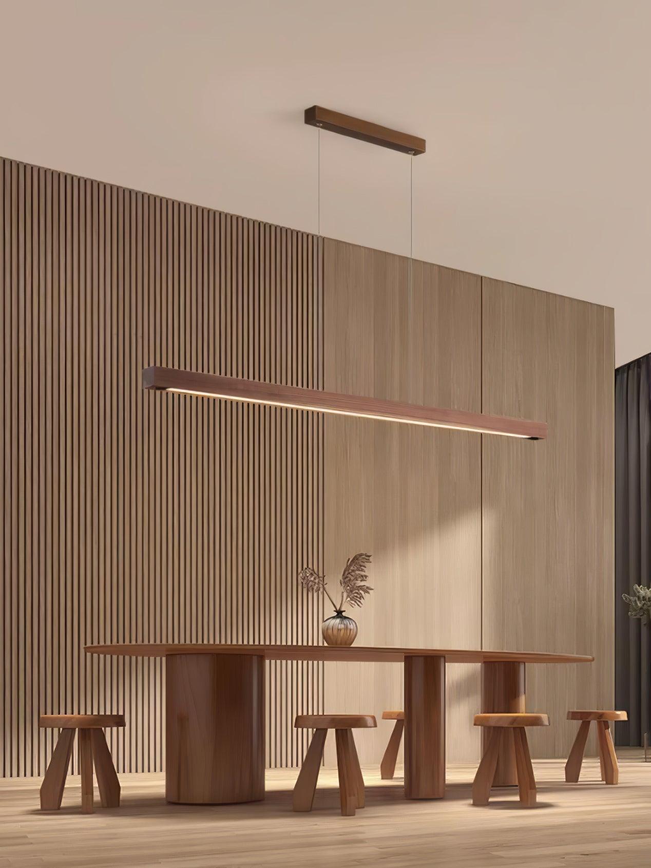 Linear Wooden Pendant Light