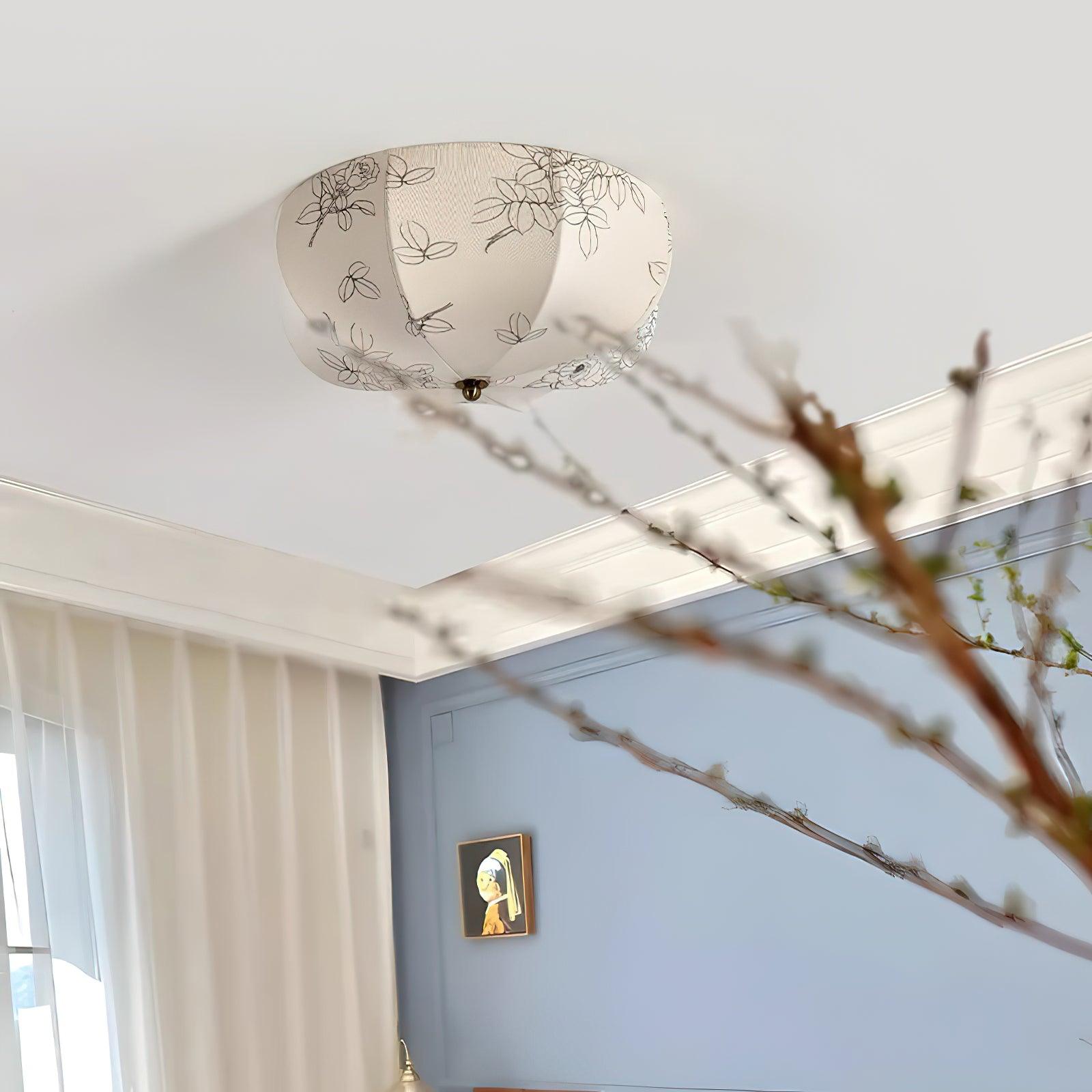 Orchid Fabric Ceiling Lamp