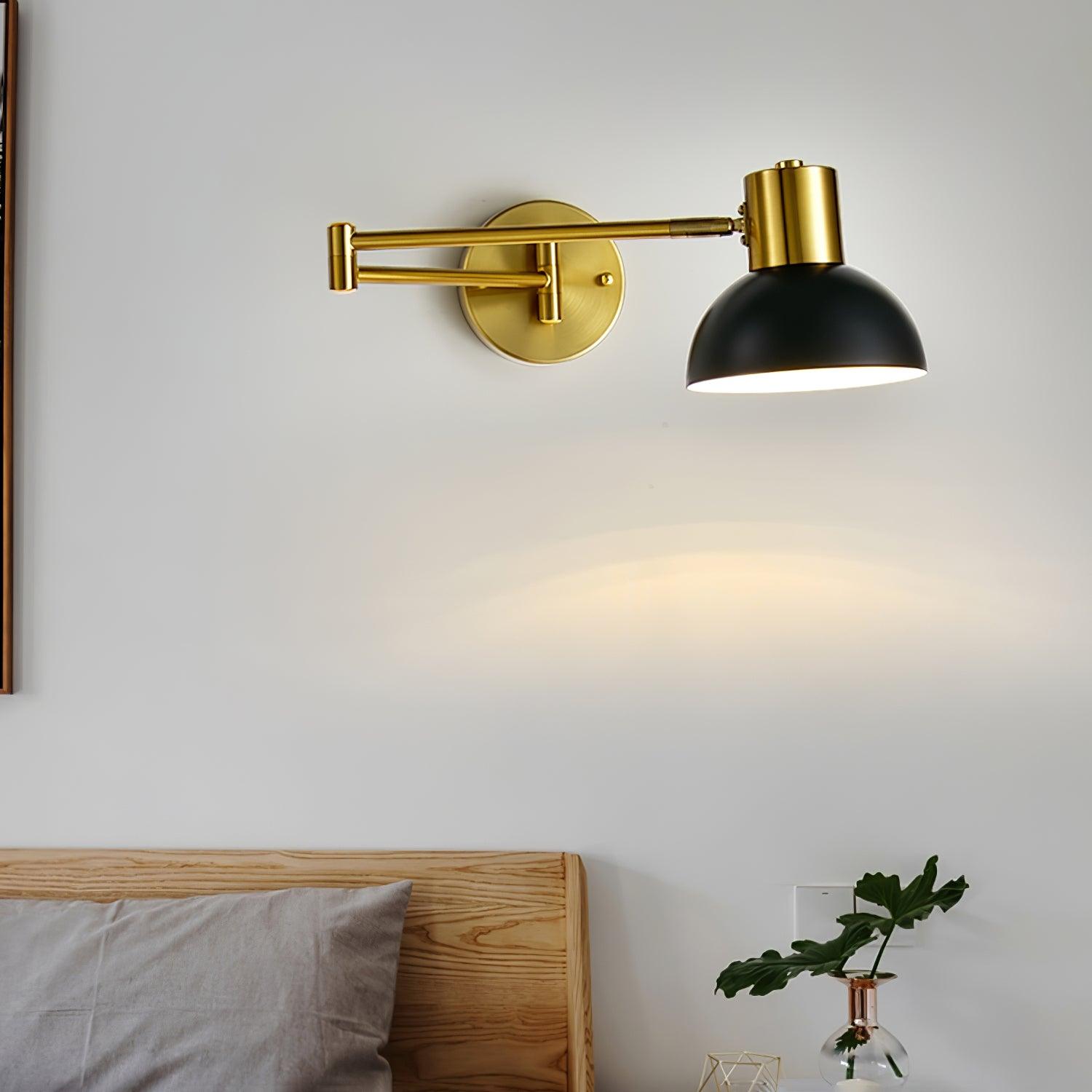 Adjustable Arm Plug In Wall Lamp