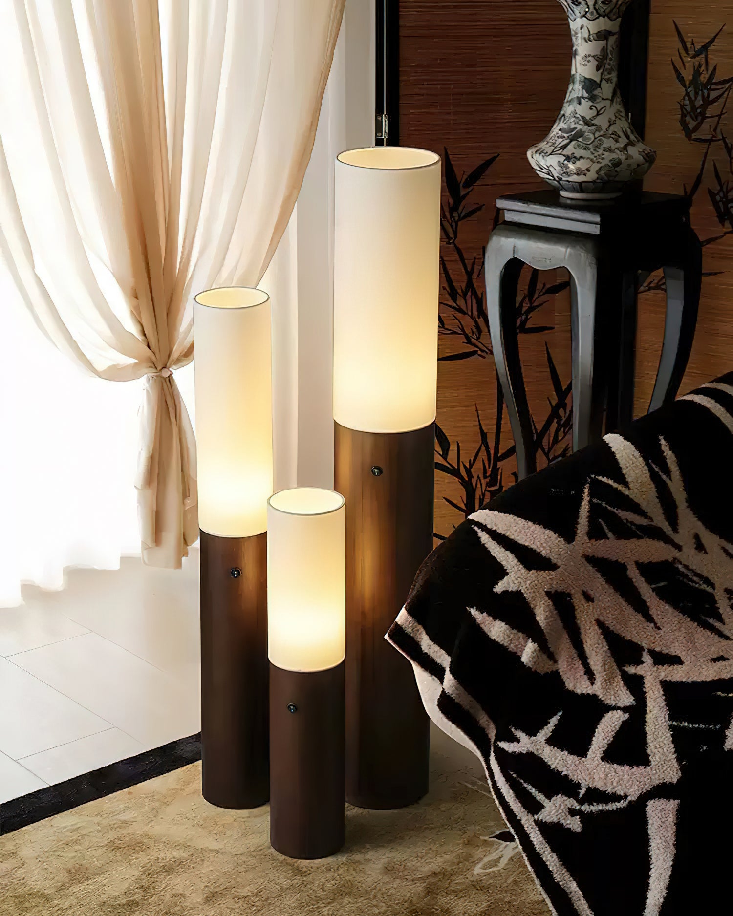 Timber Column Floor Lamp