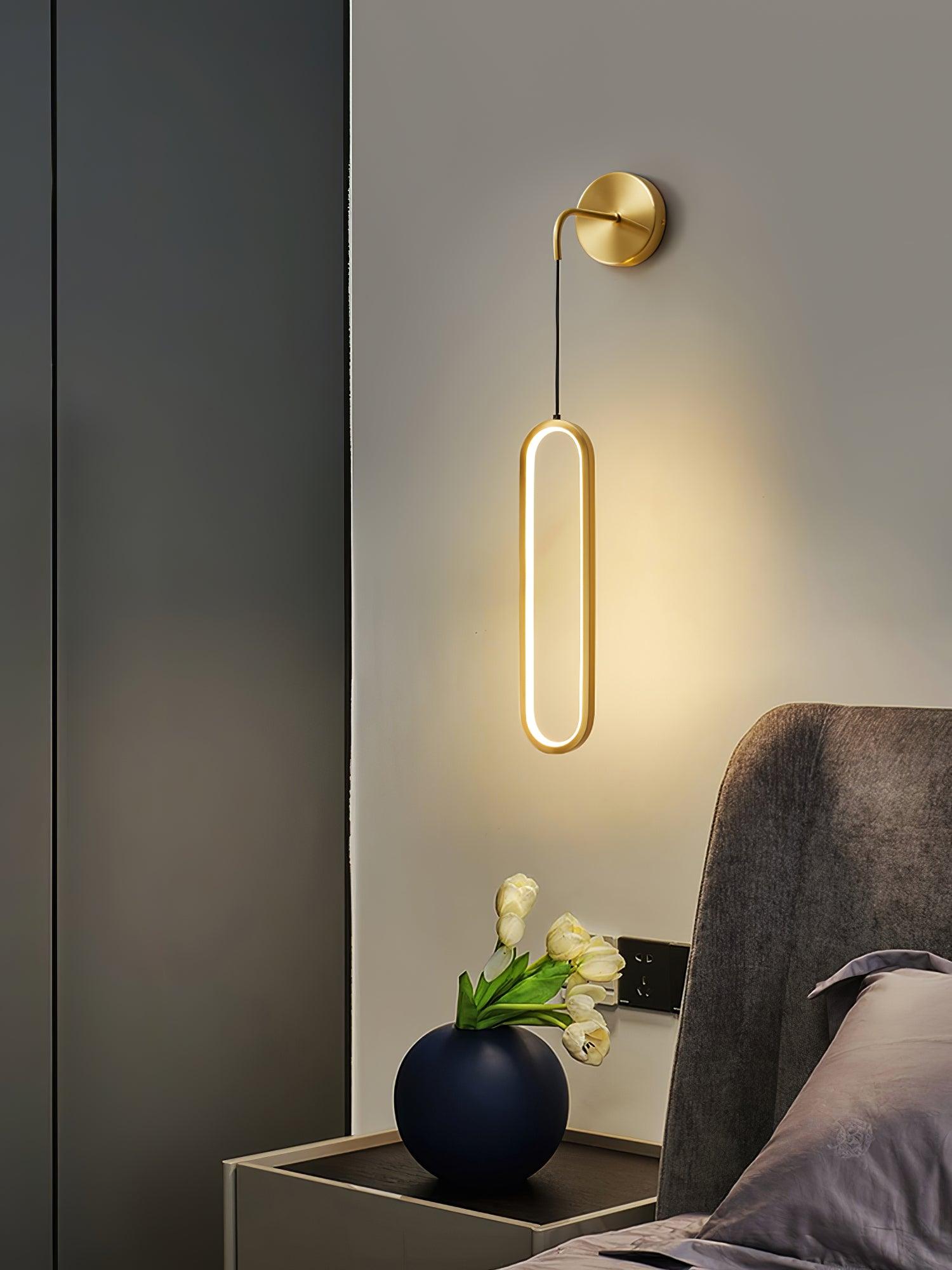 Oval LED Brass Wall Lamp