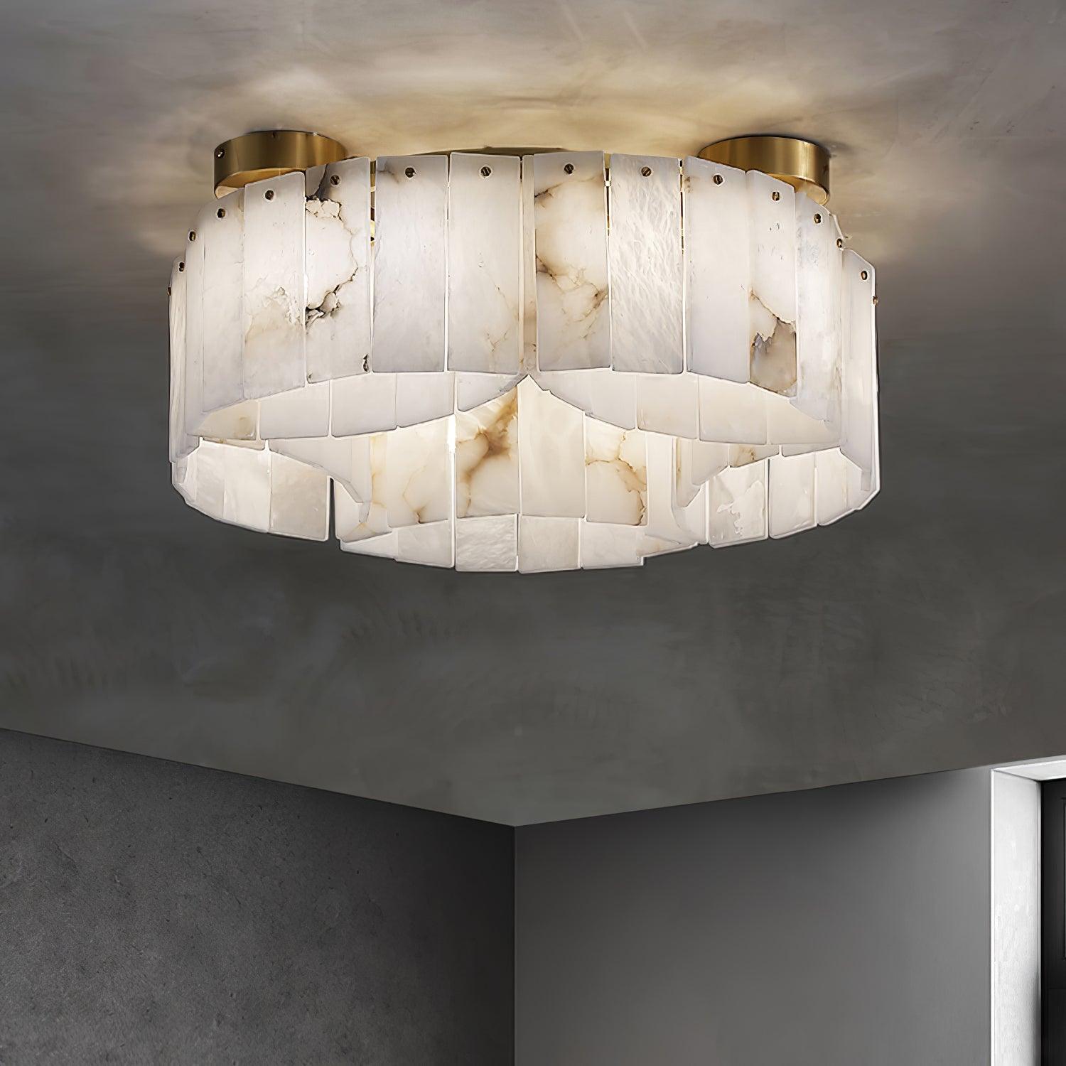 Luxe Alabaster Brass Ceiling Lamp