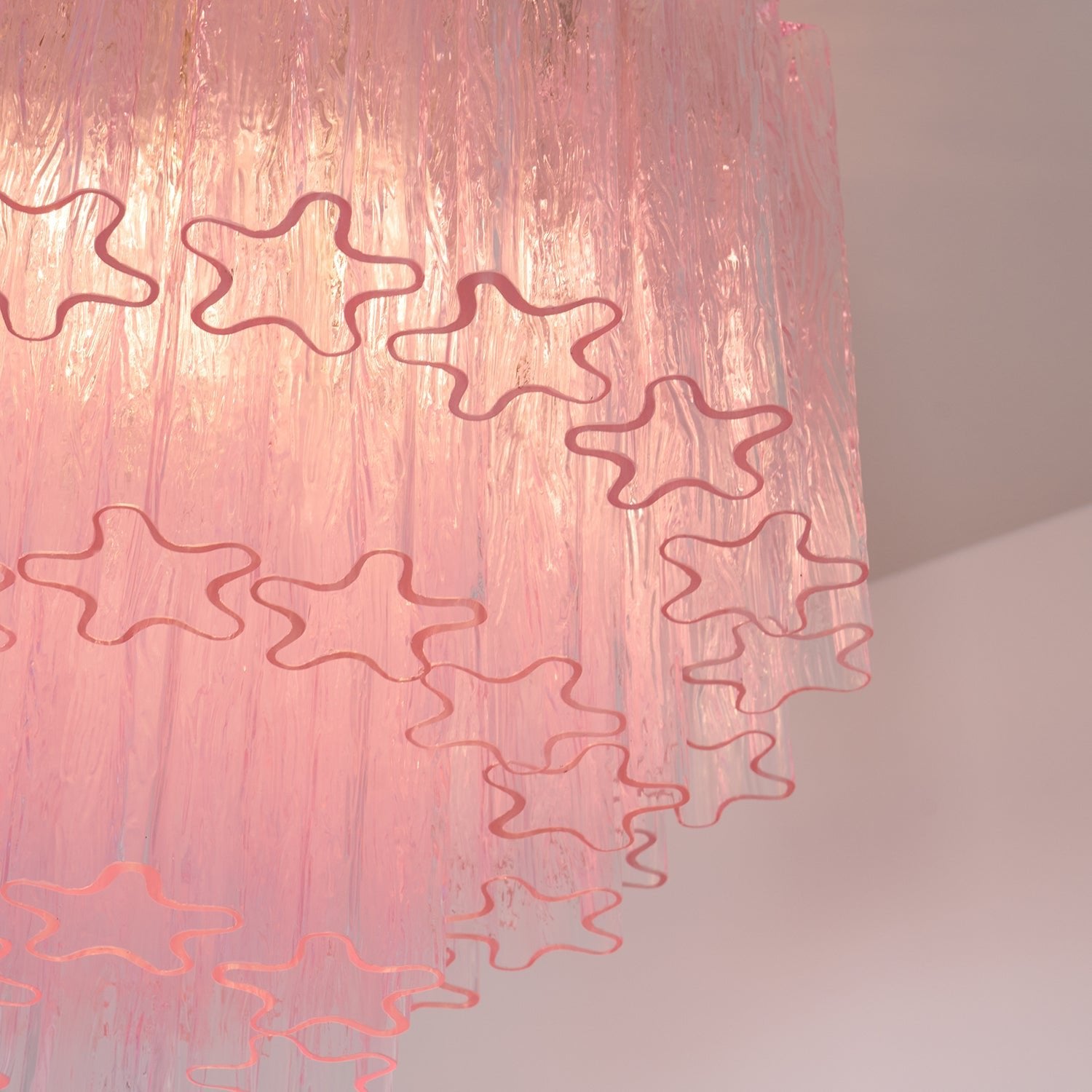 Murano Pink Glass Ceiling Light