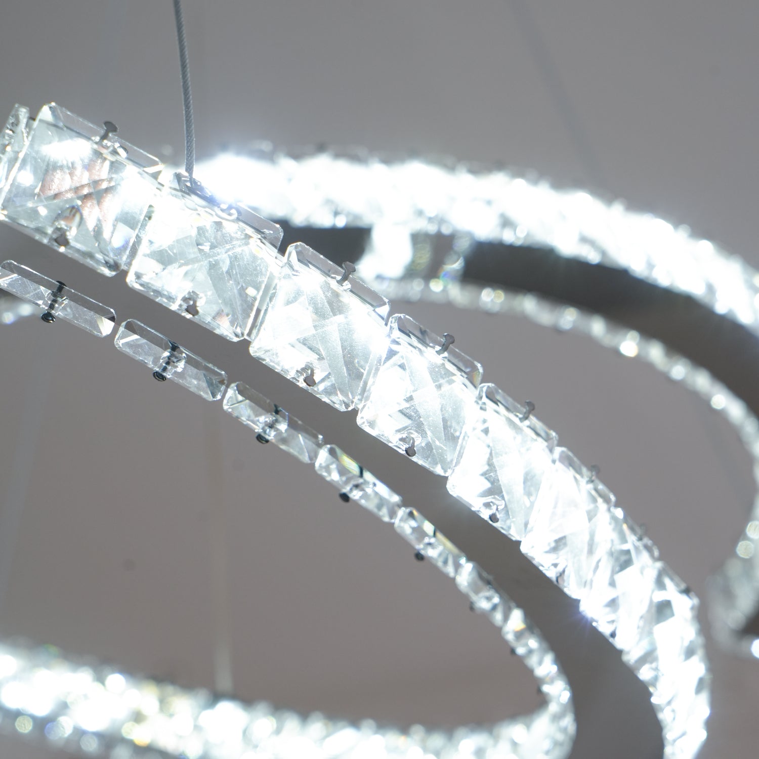 Modern Crystal Double C Chandelier