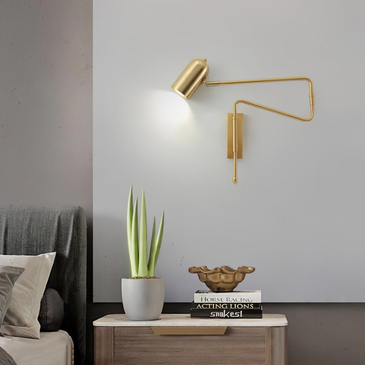 Adjustable Arm Plug In Wall Lamp