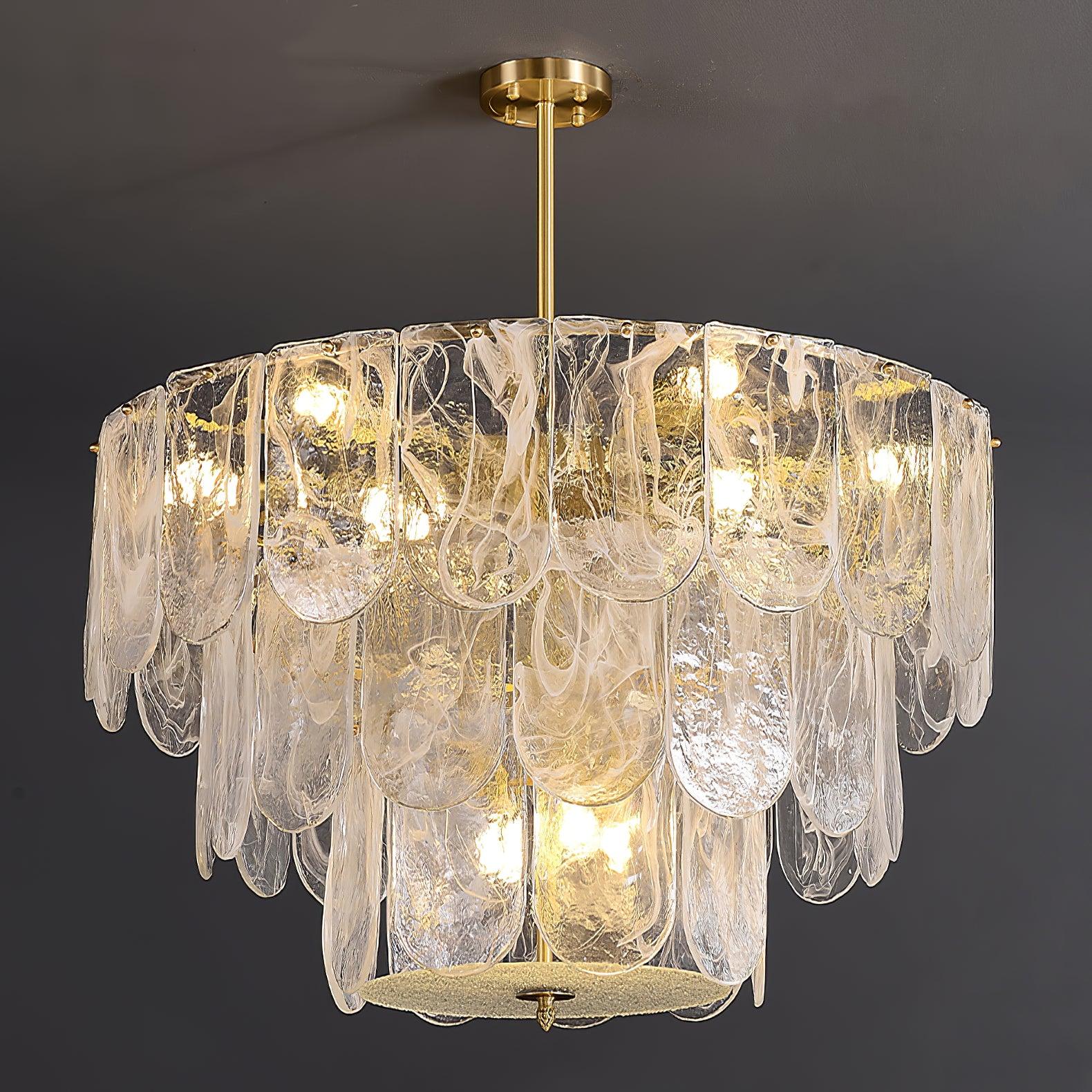 Traditional Classic Metal Glass Chandelier