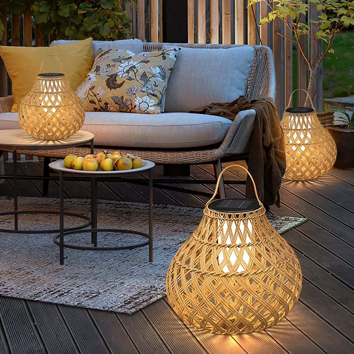 Woven Sphere Lantern Outdoor Lamp