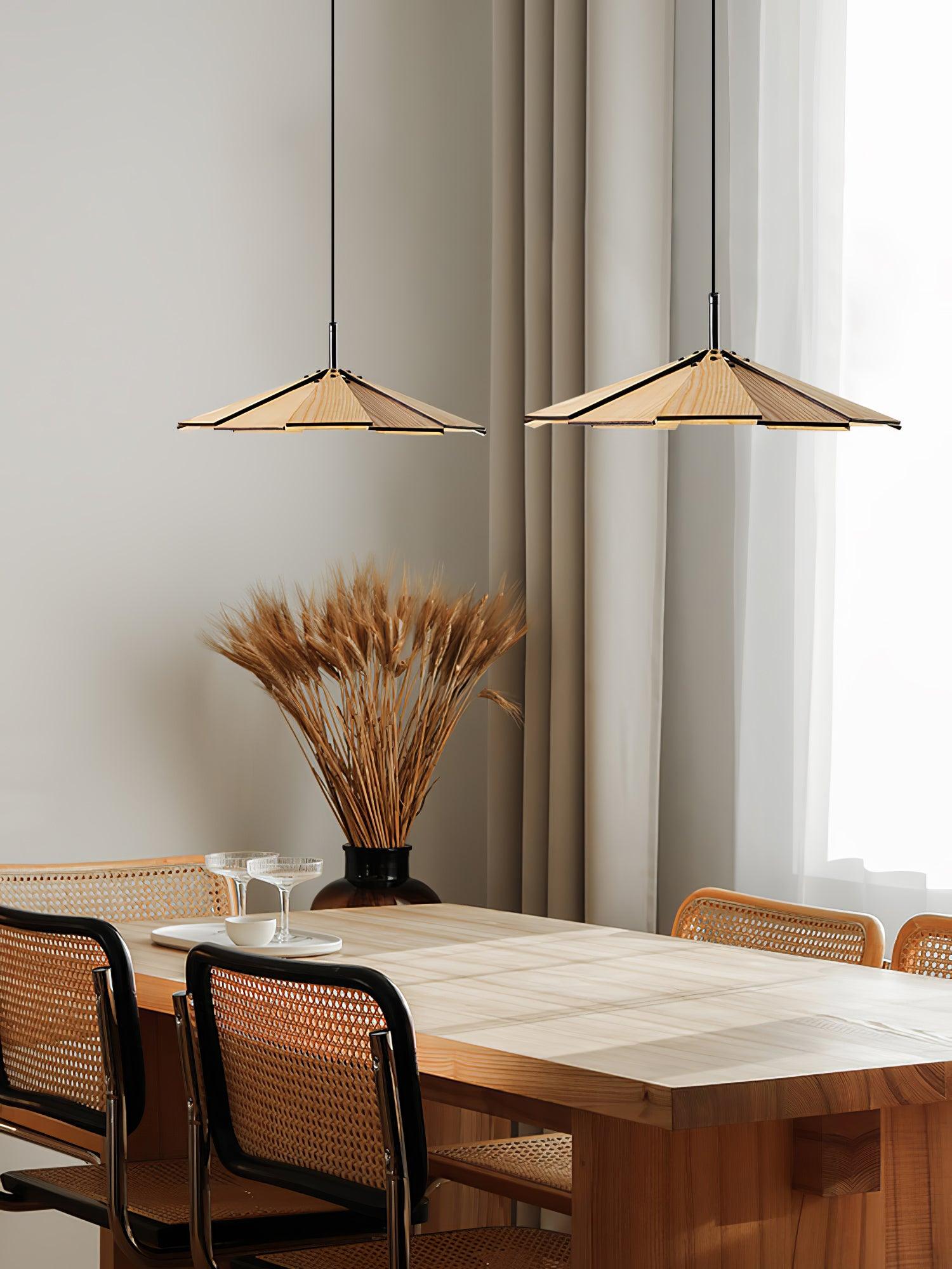 Umbrella Wooden Pendant Light