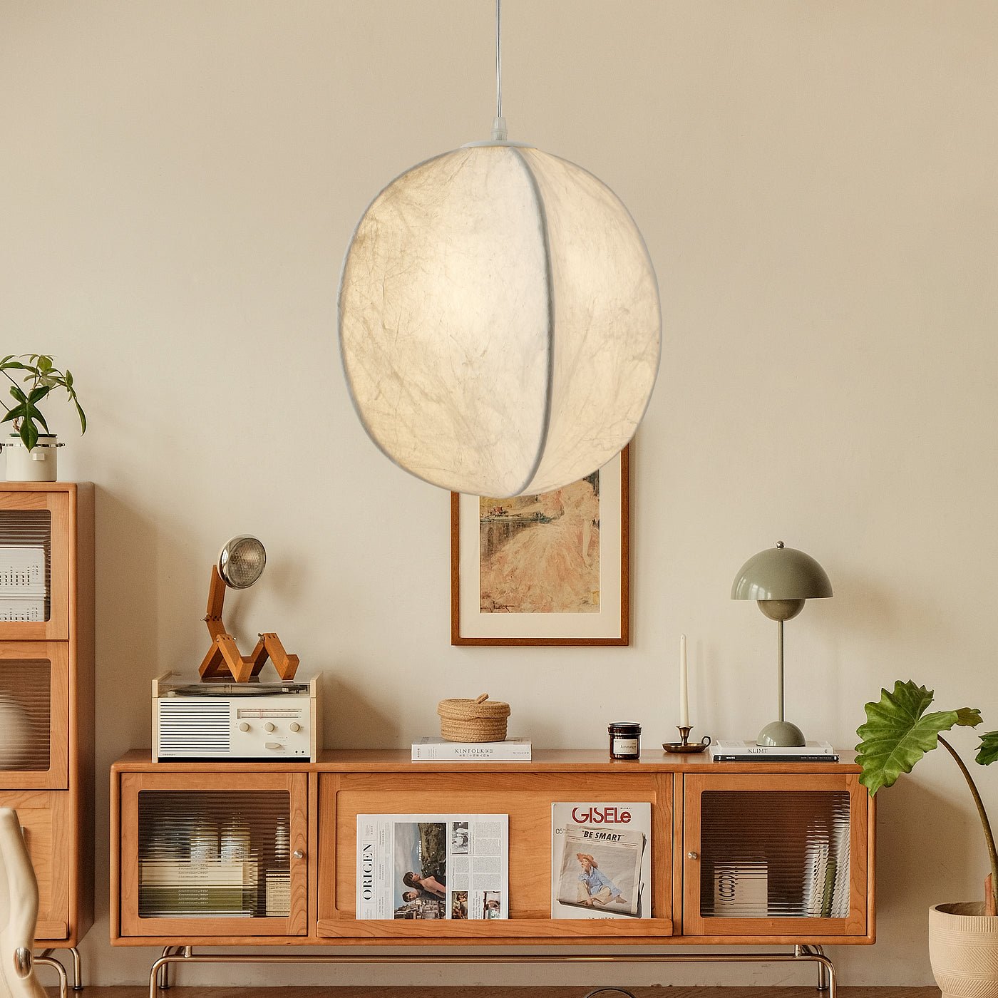 Lilian Silk Sphere Pendant Lamp