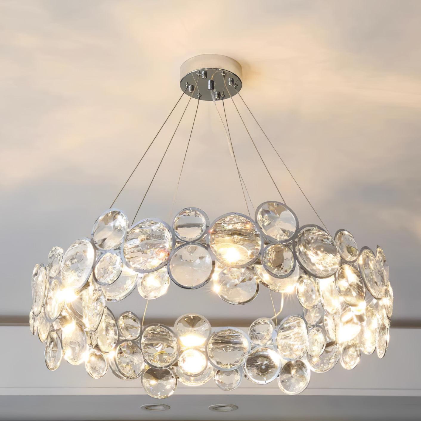 Chrome Round Crystal Chandelier