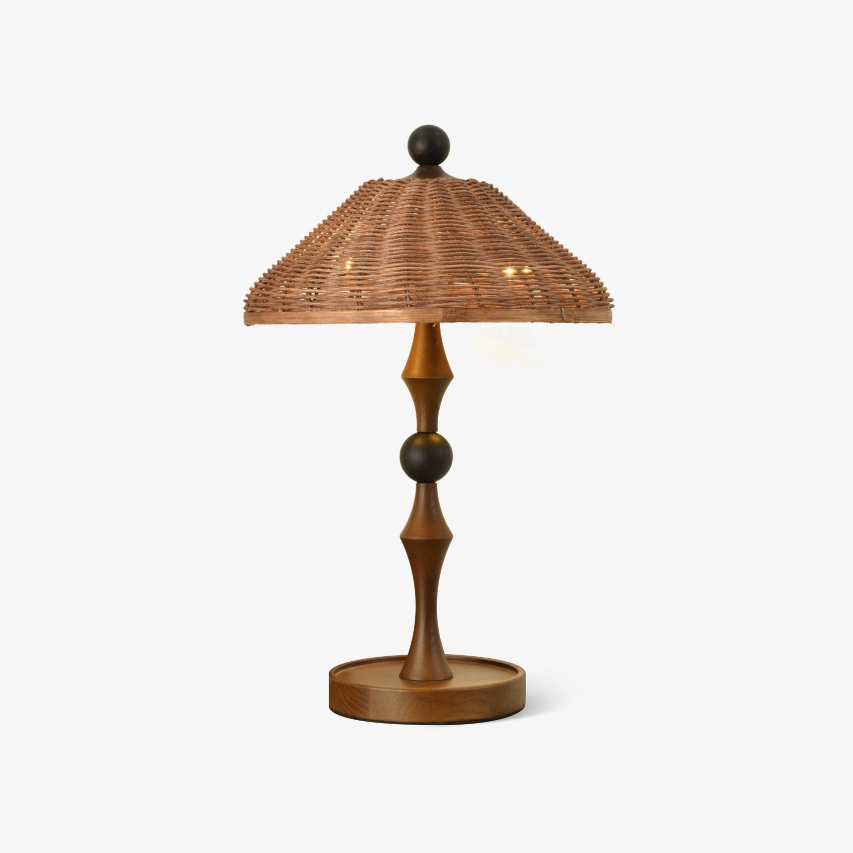 Striped Rattan Shade Table Lamp