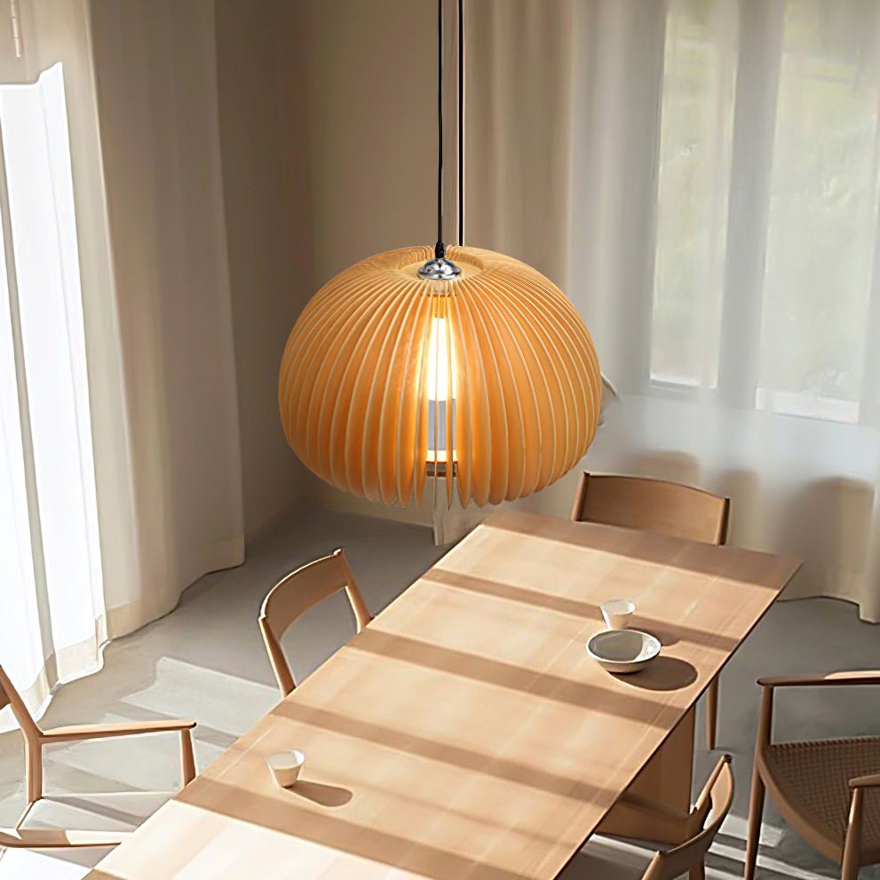 Wooden Pumpkin Pendant Lamp