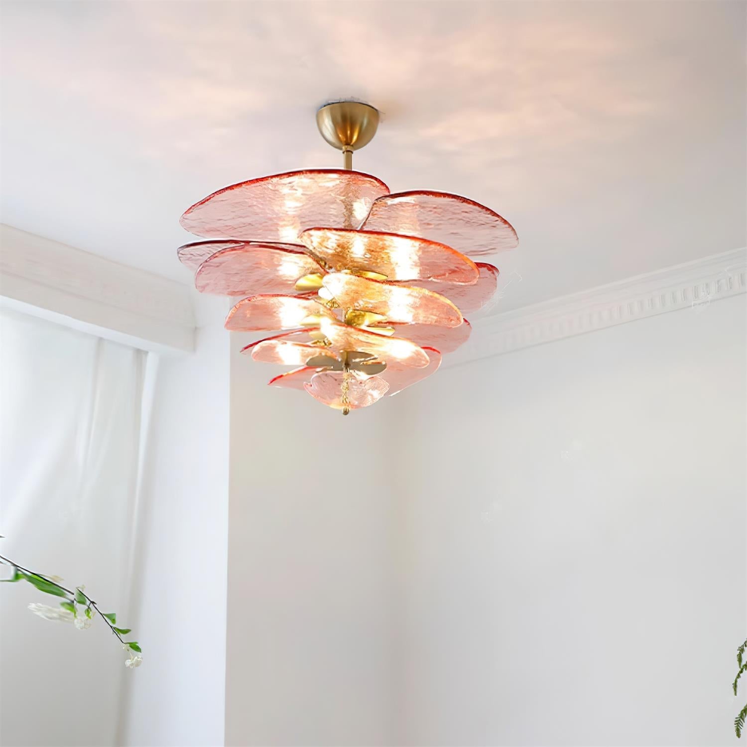 Petals Gold Murano Chandelier