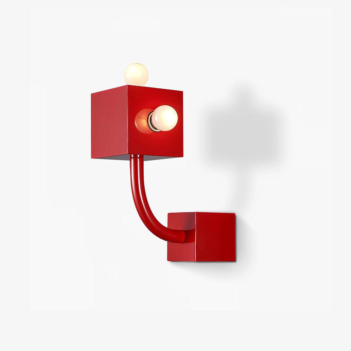 Red Cube Wall Lamp