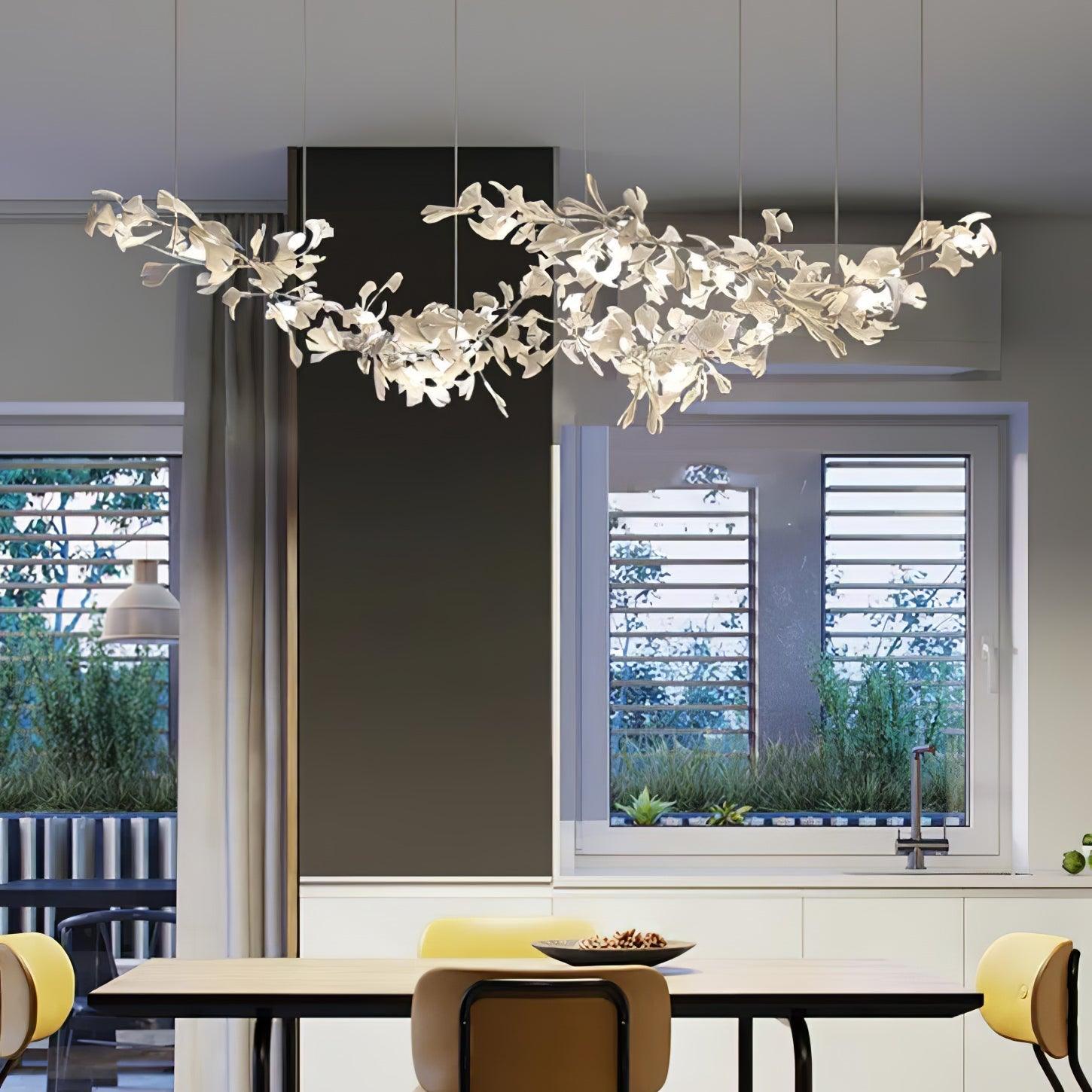 Double Layer Combination Gingko Chandelier