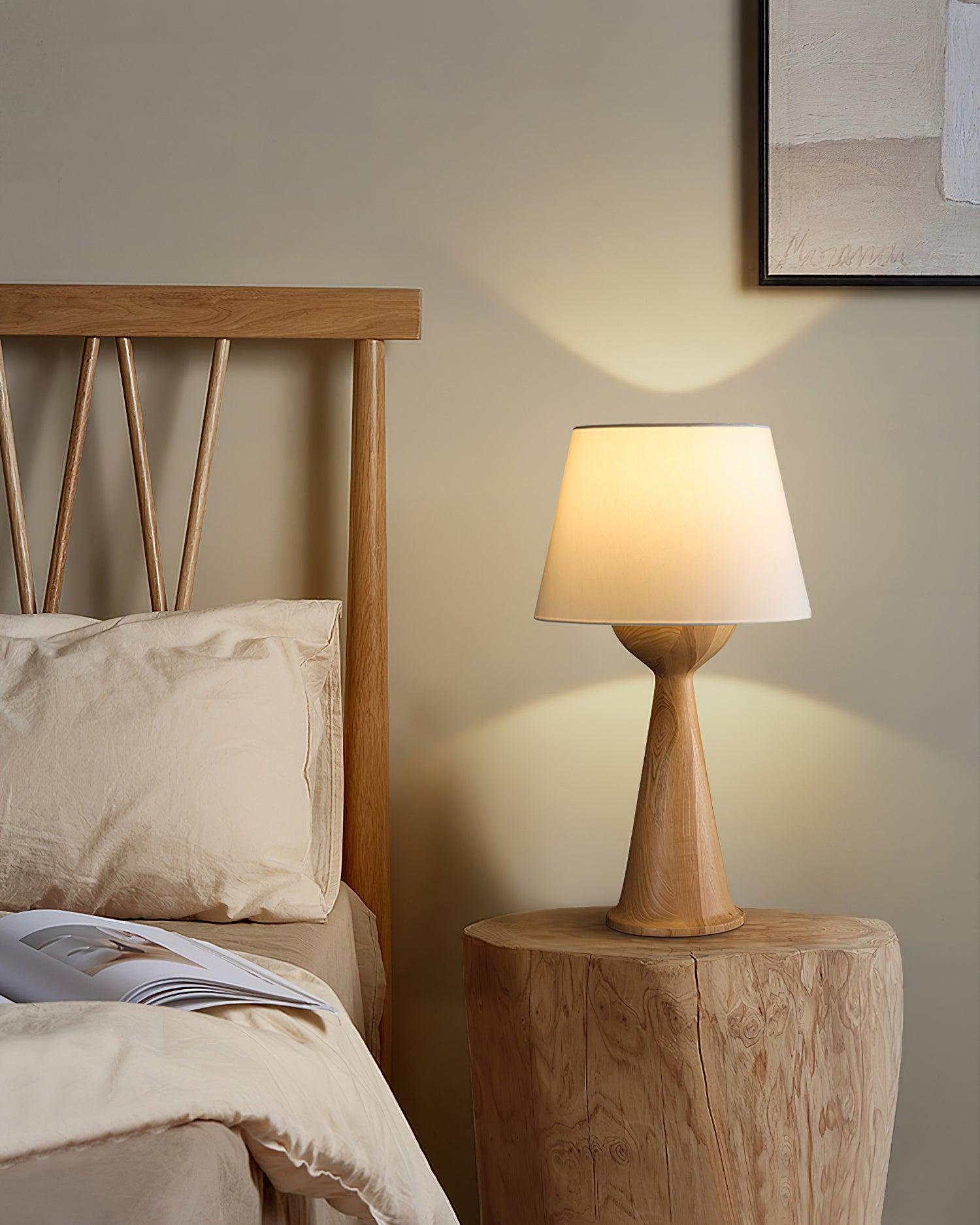 Hourglass Wood Table Lamp