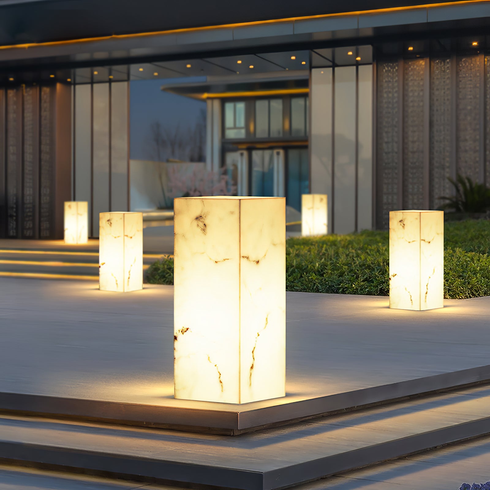 Imitation Marble Cube Outdoor Light