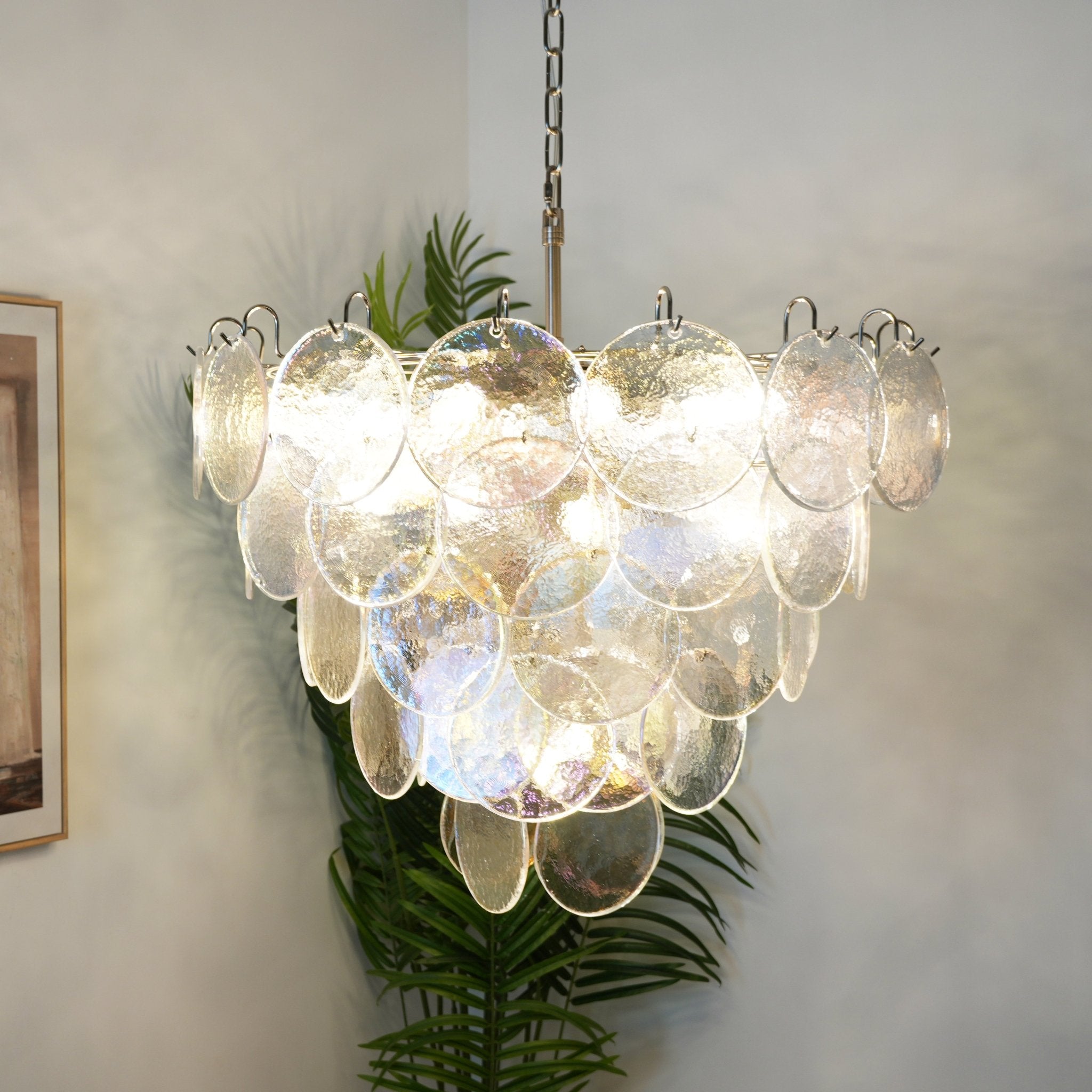 Murano Disc Iridescent Chandelier