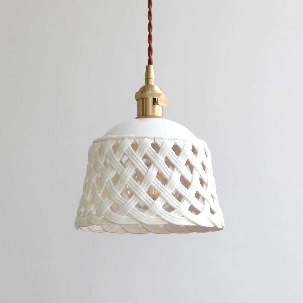 Openwork Ceramic Pendant Swag Light