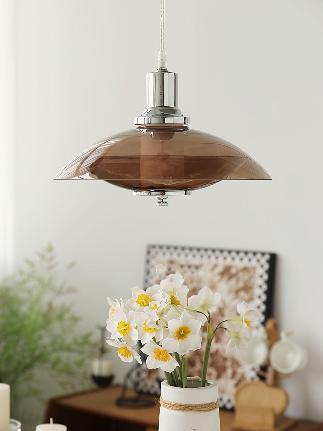 Flying Saucer Chrome Pendant Light