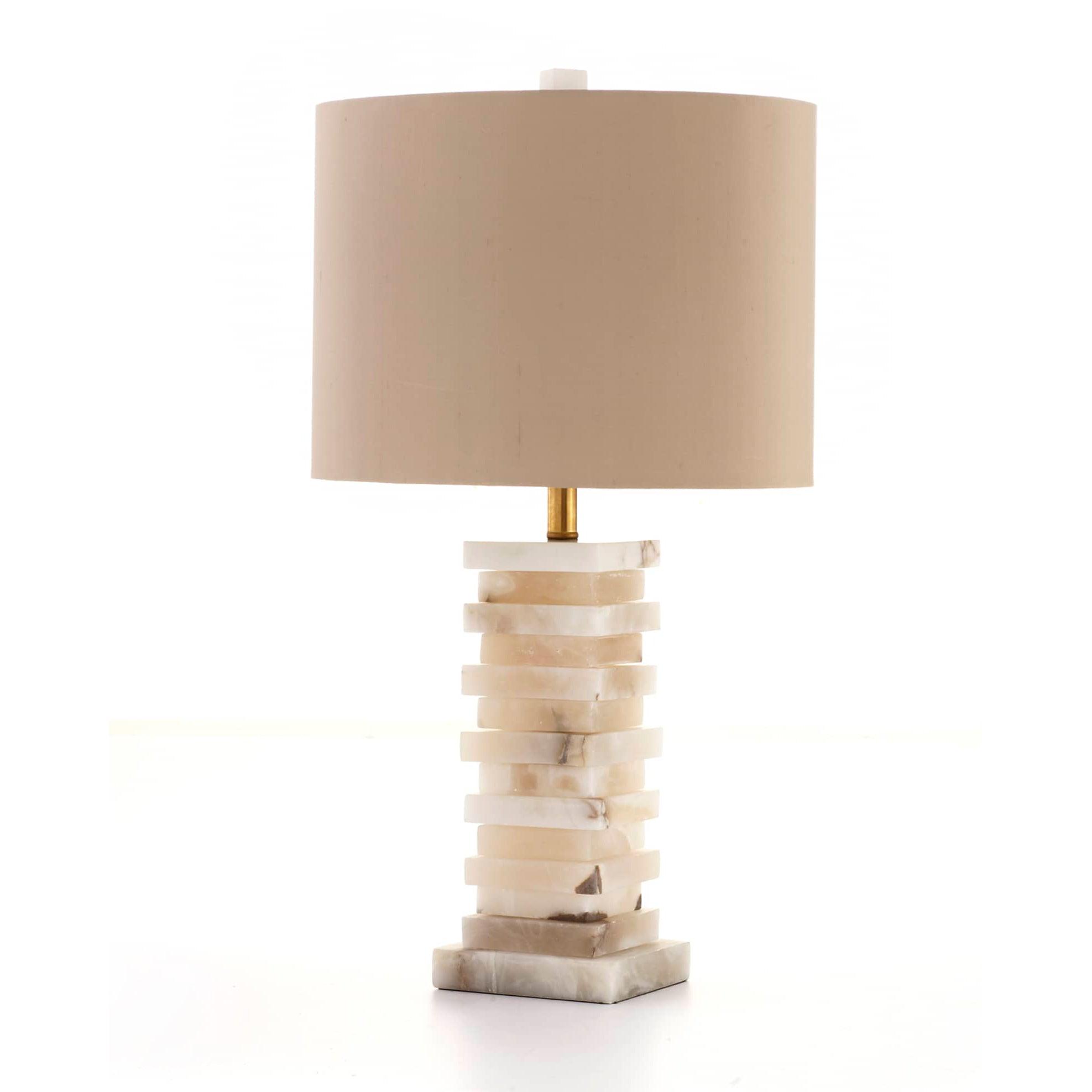 Stacked Alabaster Table Lamp