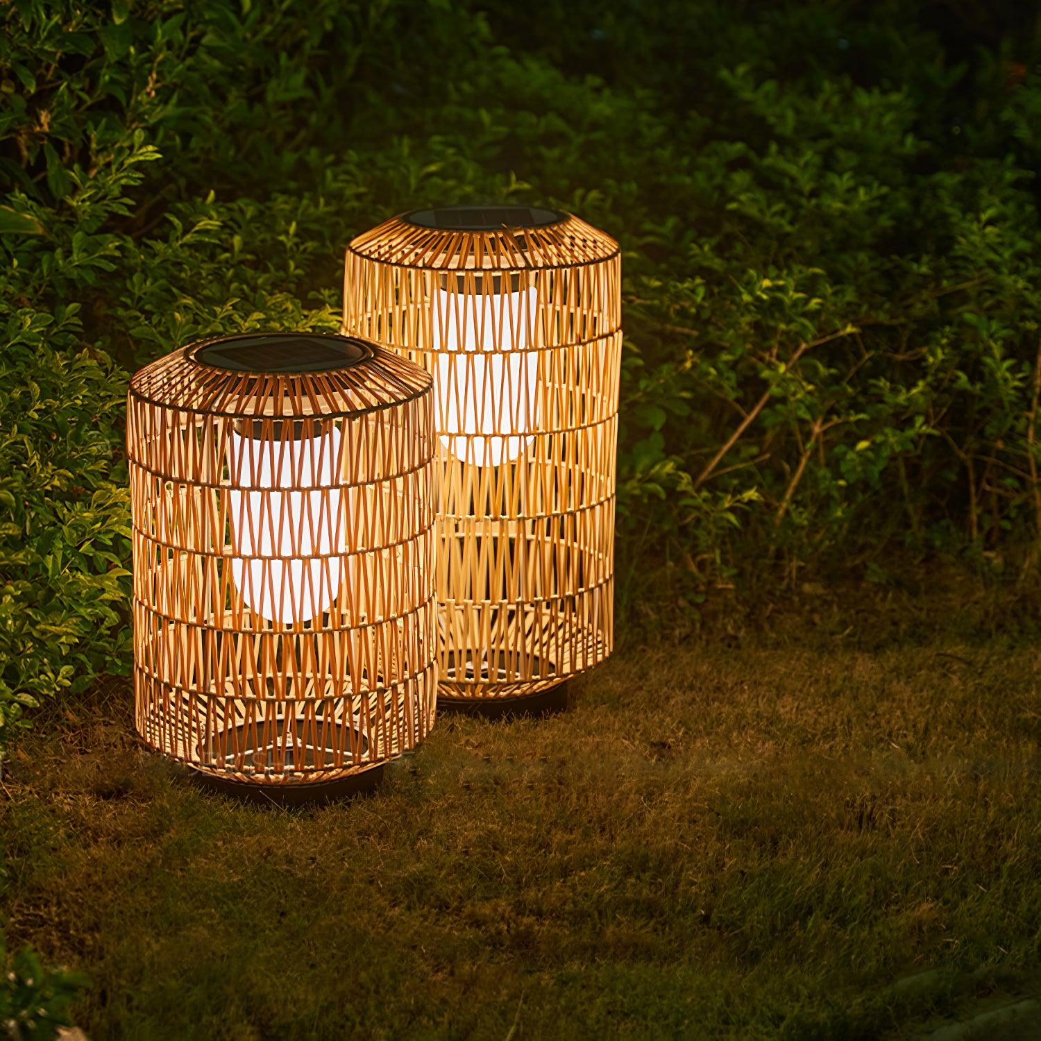 Woven Rattan Outdoor Lamp