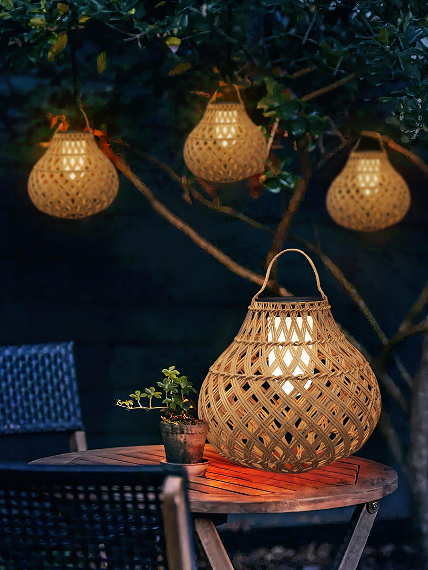 Woven Sphere Lantern Outdoor Lamp