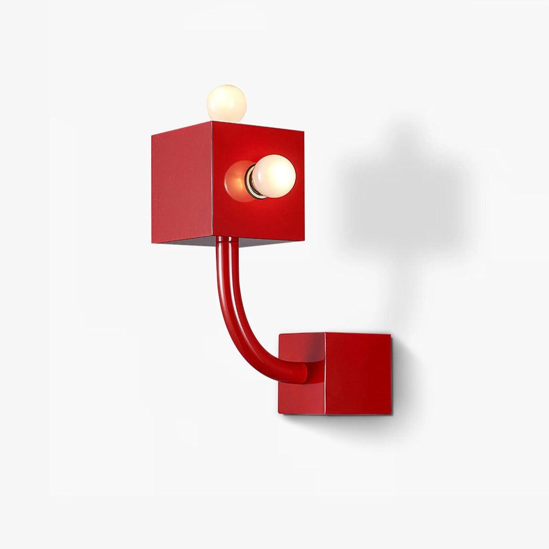 Red Cube Wall Lamp