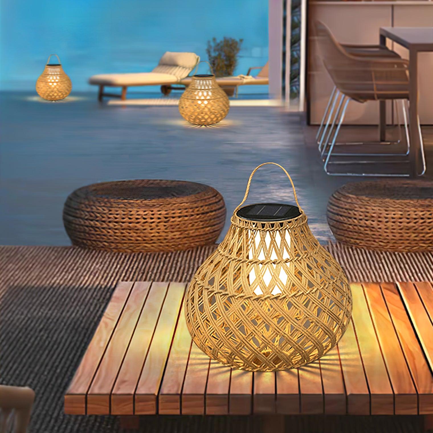 Woven Sphere Lantern Outdoor Lamp